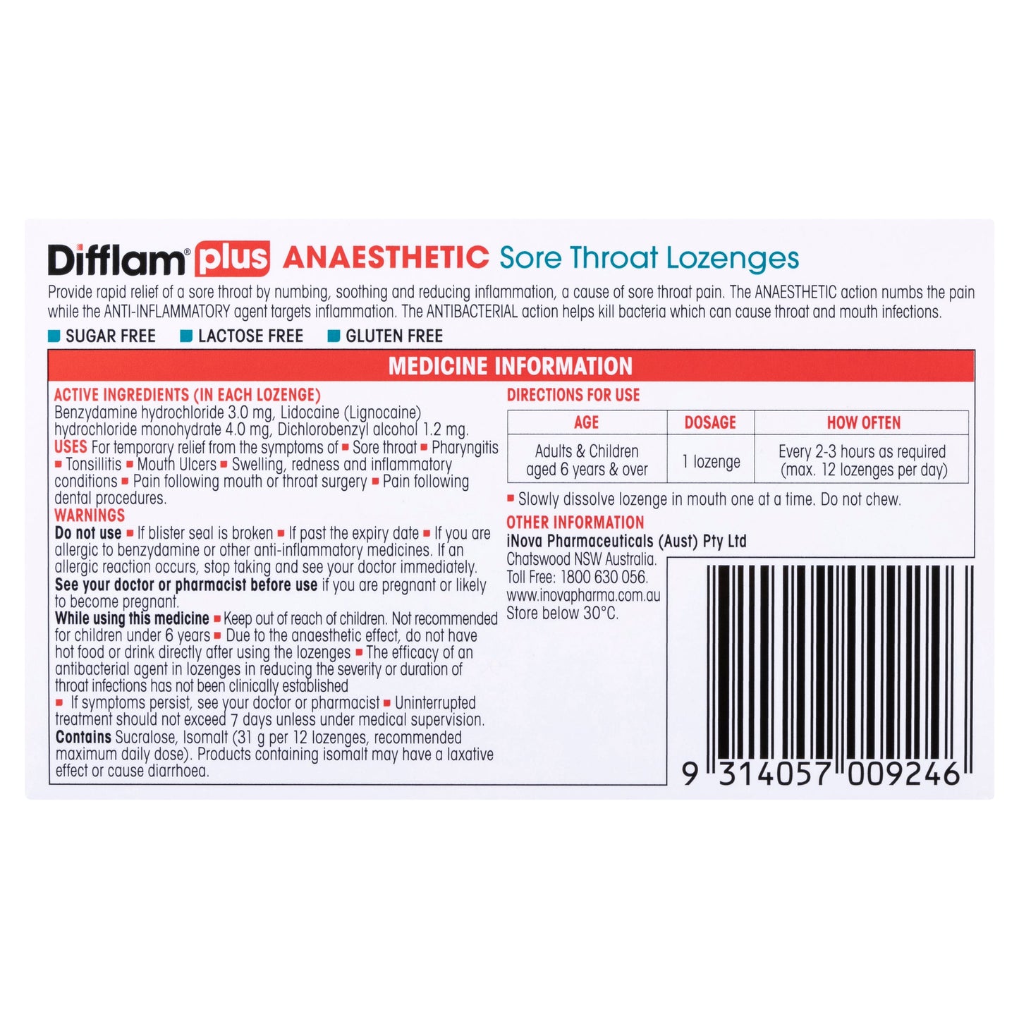 Difflam PLUS Menthol And Eucalyptus 16 Lozenges - Cutprice Online