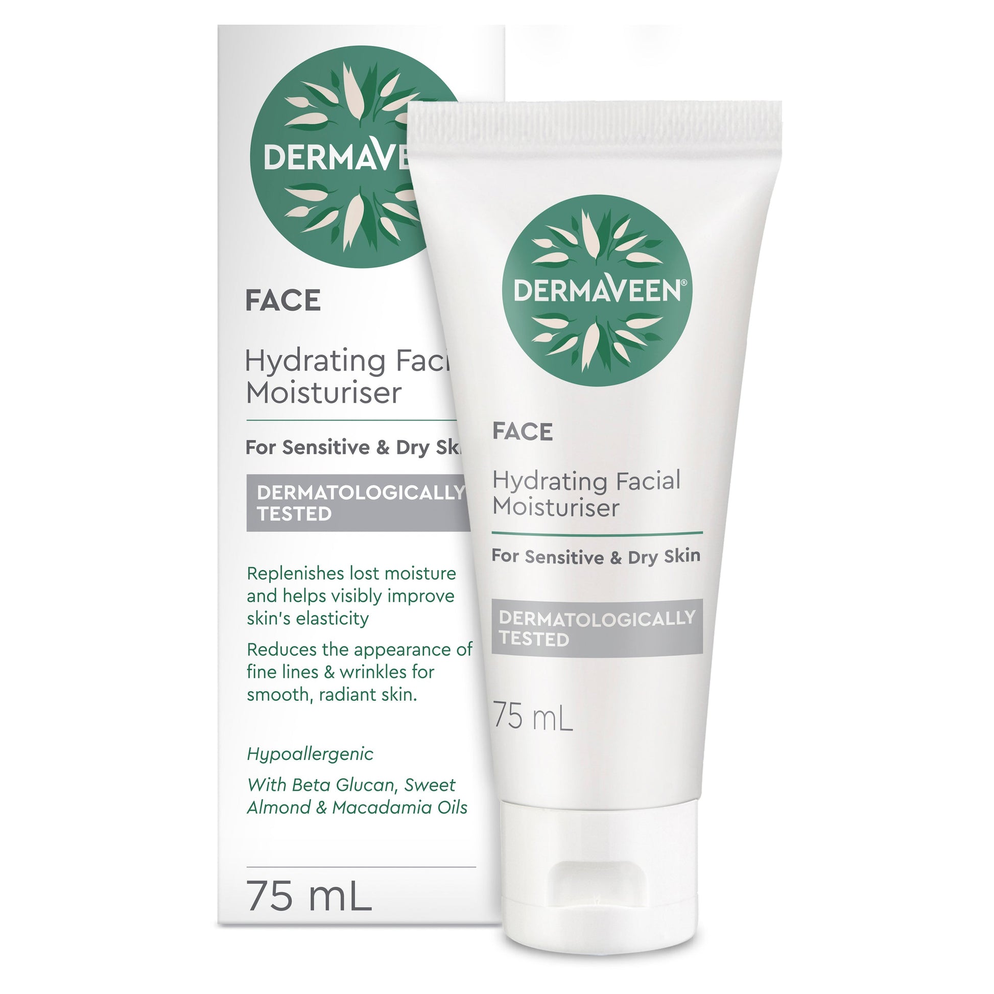 DermaVeen Hydrating Facial Moisturiser 75ml - Cutprice Online