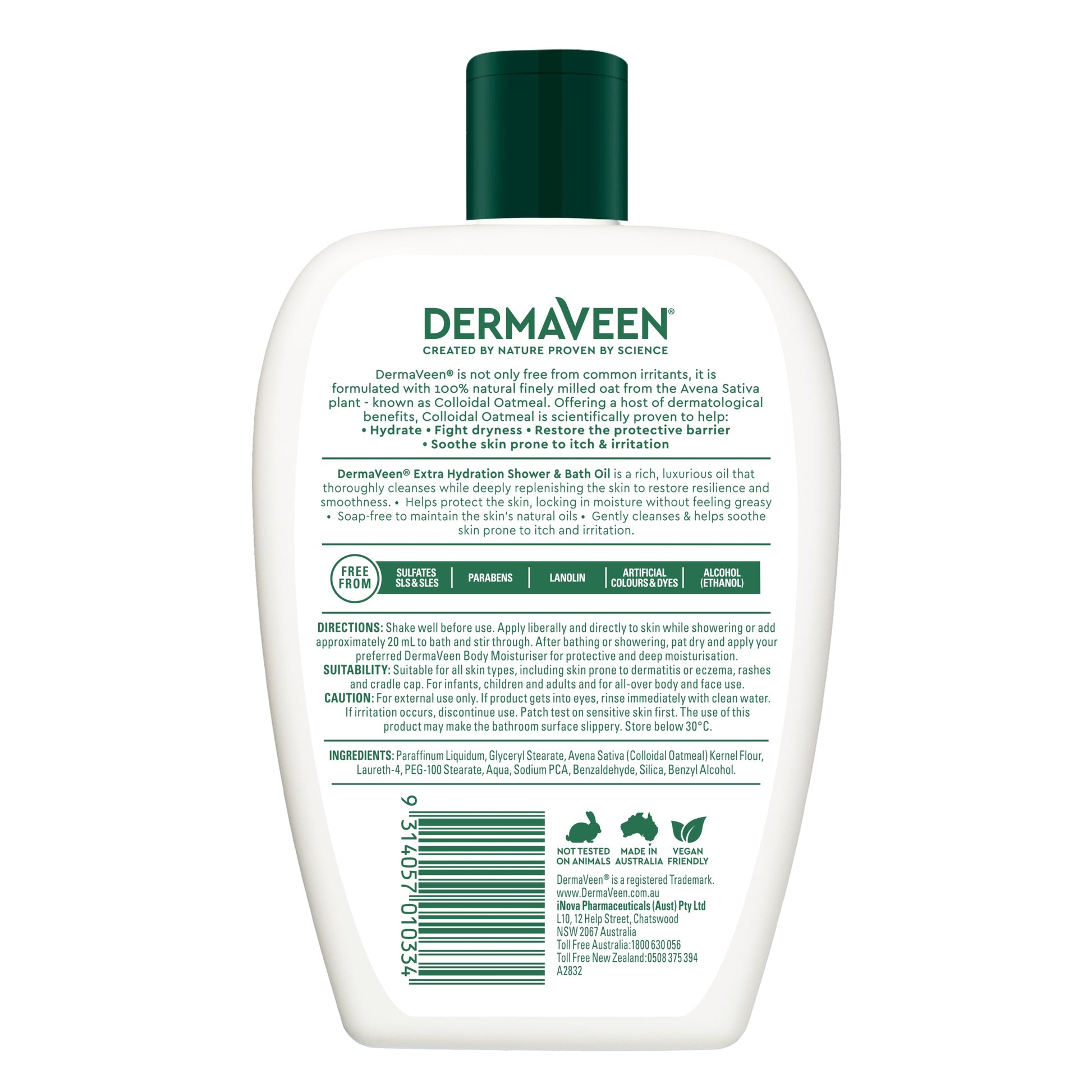 DermaVeen Extra Gentle Shower and Bath Oil - 500ml - Cutprice Online