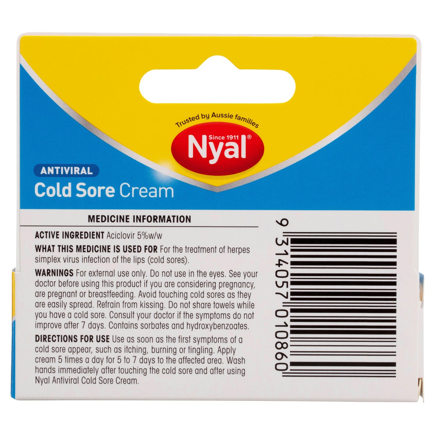 Nyal Cold Sore Cream 5g - Cutprice Online