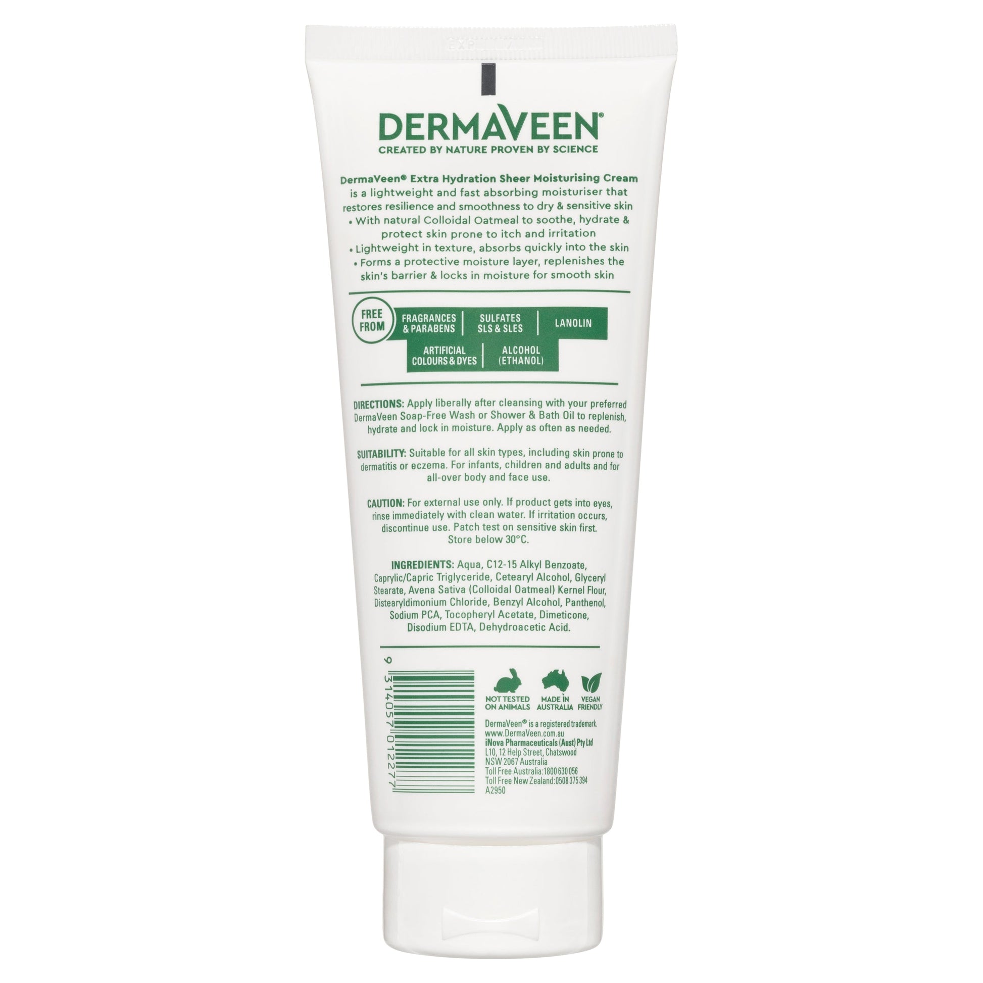 DermaVeen Extra Hydration Sheer Moisturising Cream 200g - Cutprice Online