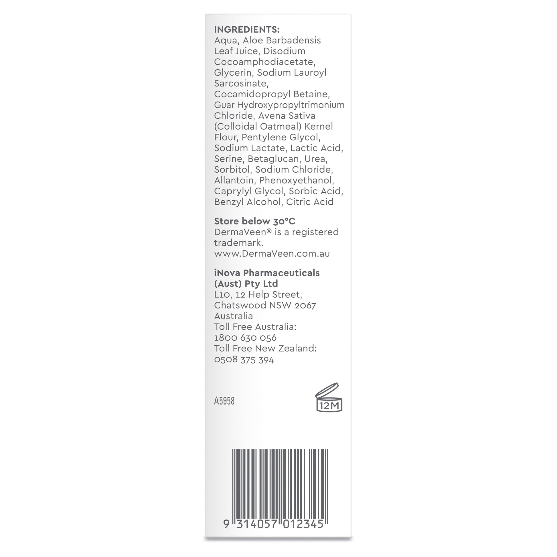DermaVeen Foaming Facial Cleanser 125ml - Cutprice Online