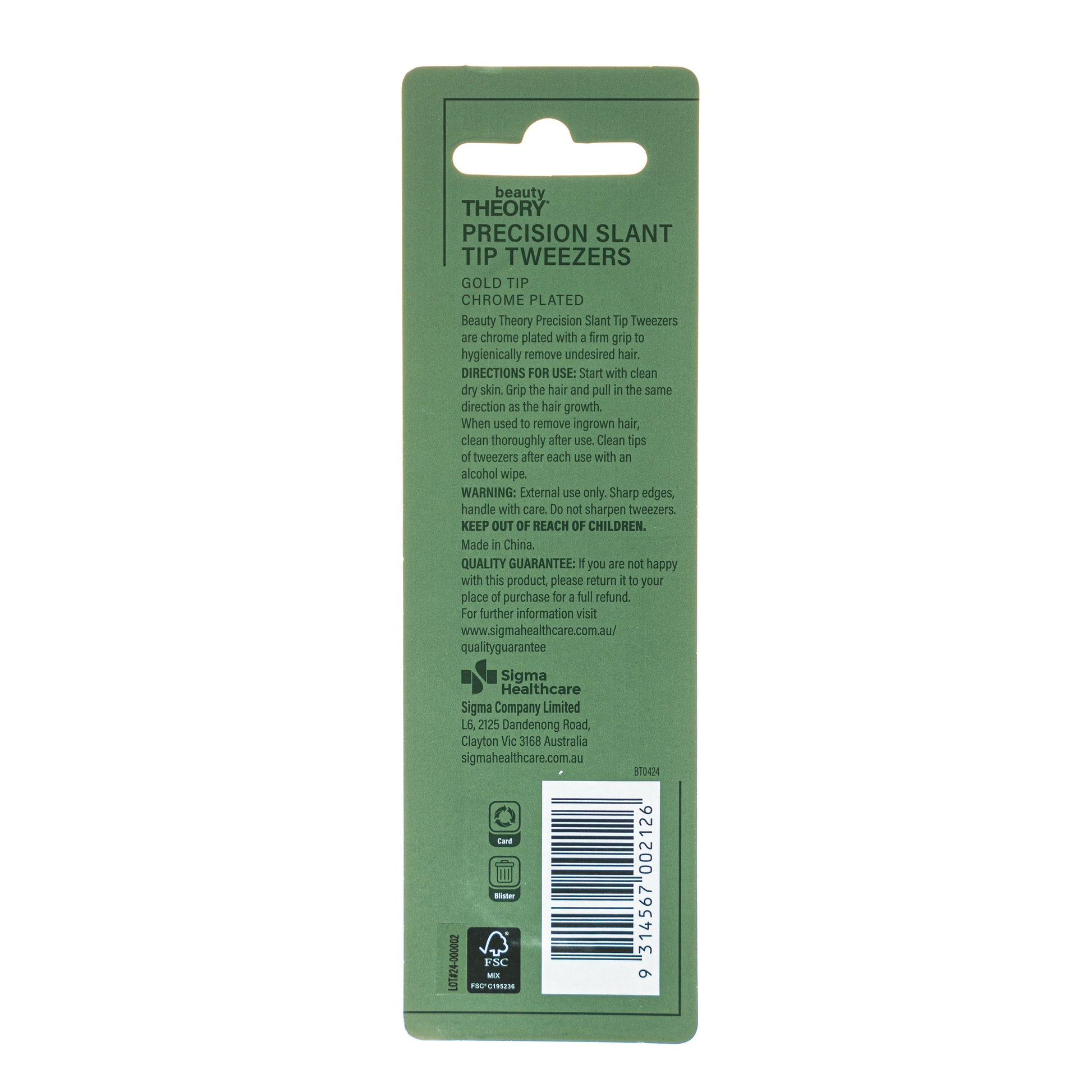 Beauty Theory Precision Slant Tip Tweezers
