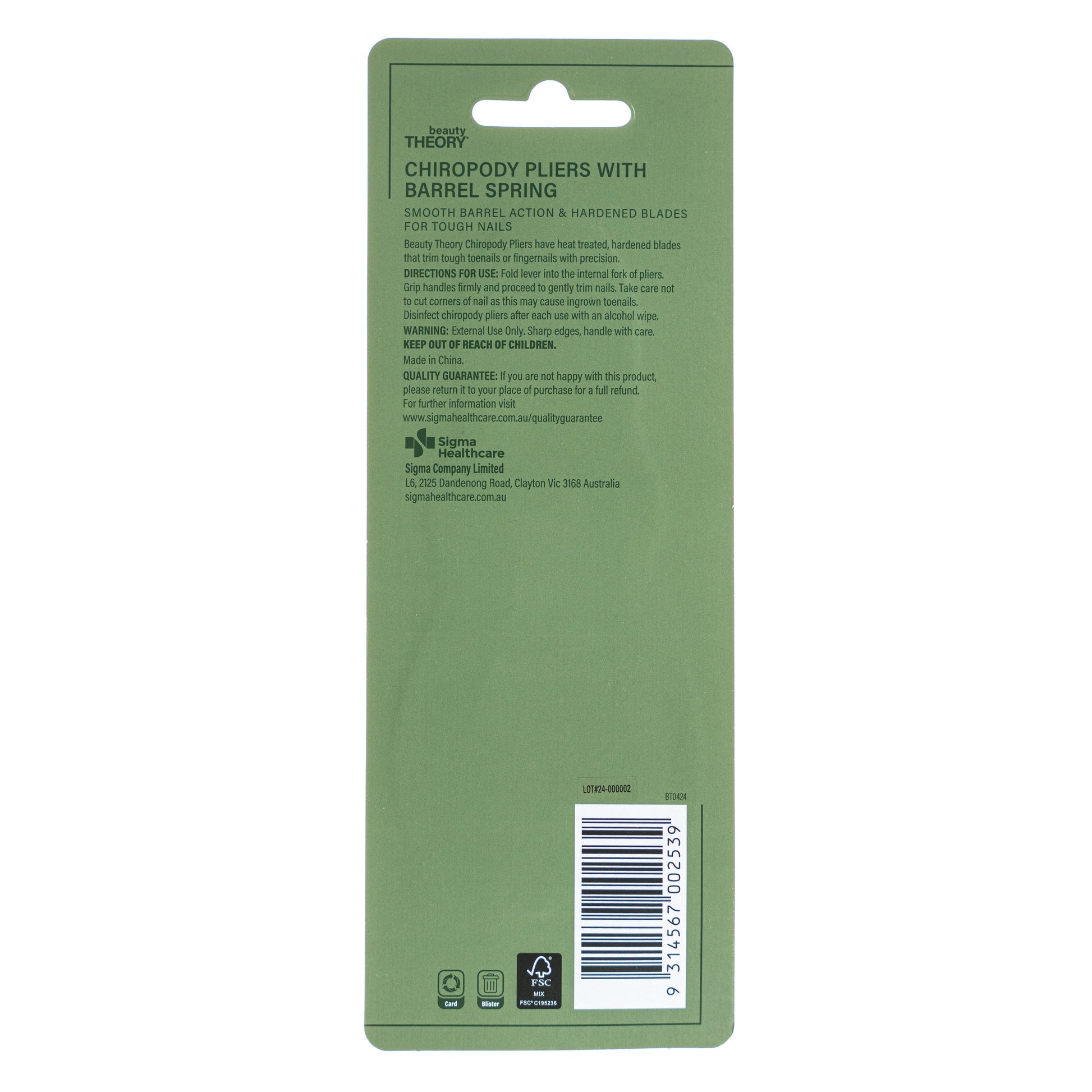 Beauty Theory Chiropody Pliers With Barrel Spring