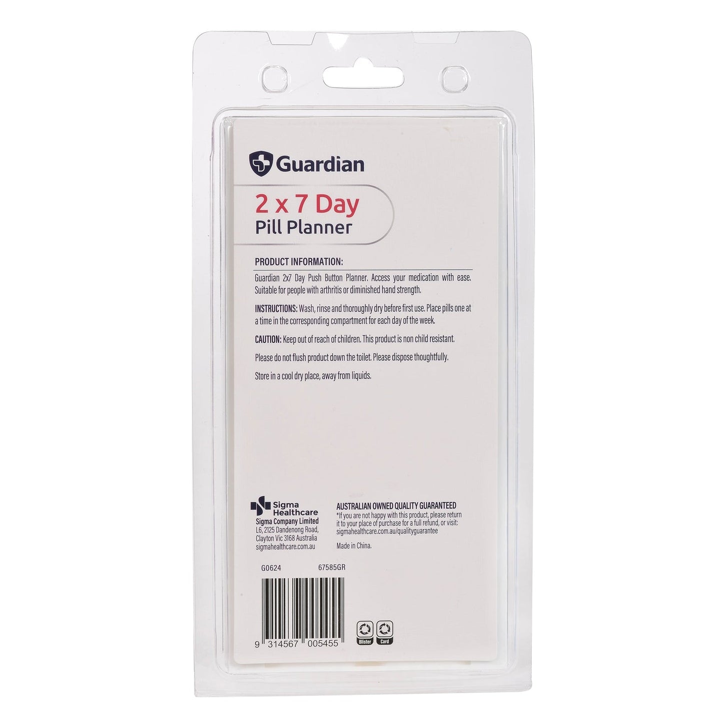 Guardian 2x7 Day Planner