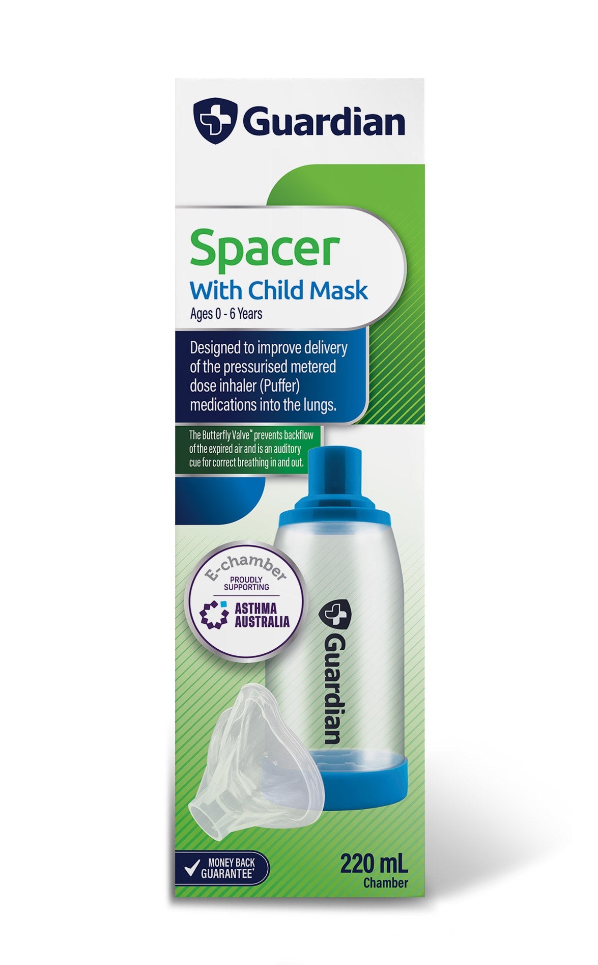 Guardian Asthma Spacer With Child Mask