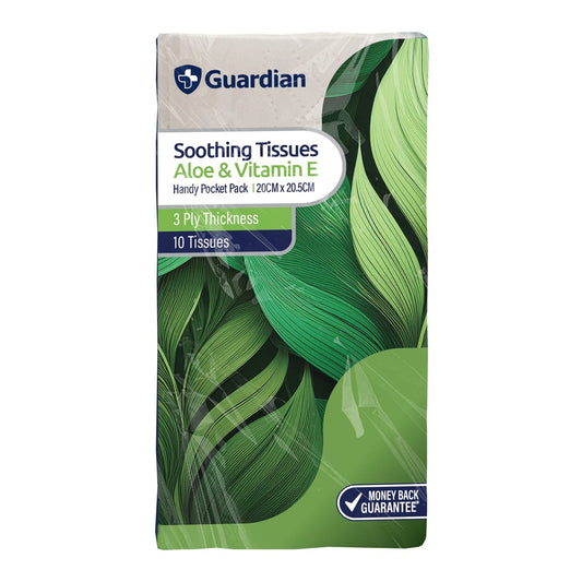 Guardian Tissues Sgle 10 Pk Aloe & Vita E