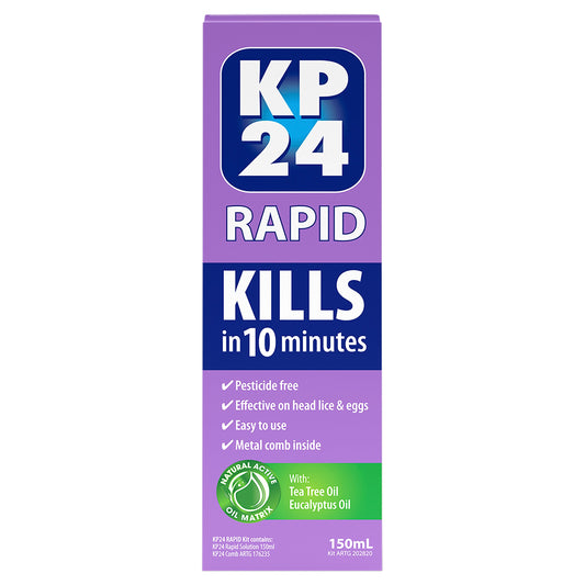 KP24 Rapid 10 Minute Head Lice/Nit Solution 150ml - Cutprice Online