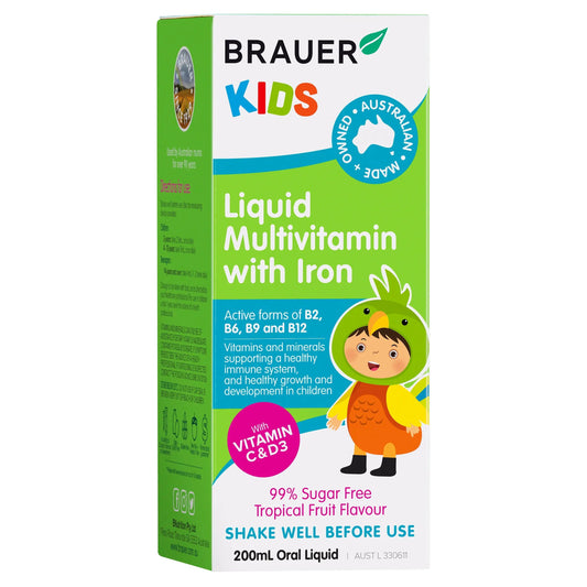 Brauer Kids Liquid Multivitamin With Iron 200ml BRAUER