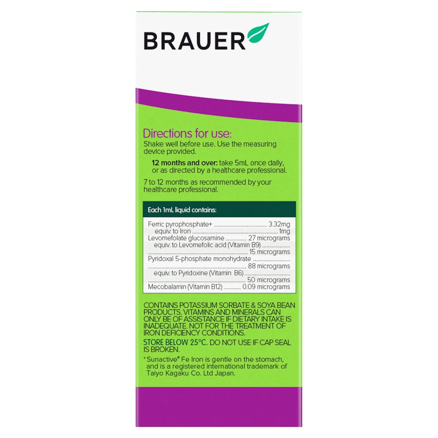 Brauer Kids Liquid Iron With Vitamin B 200ml BRAUER