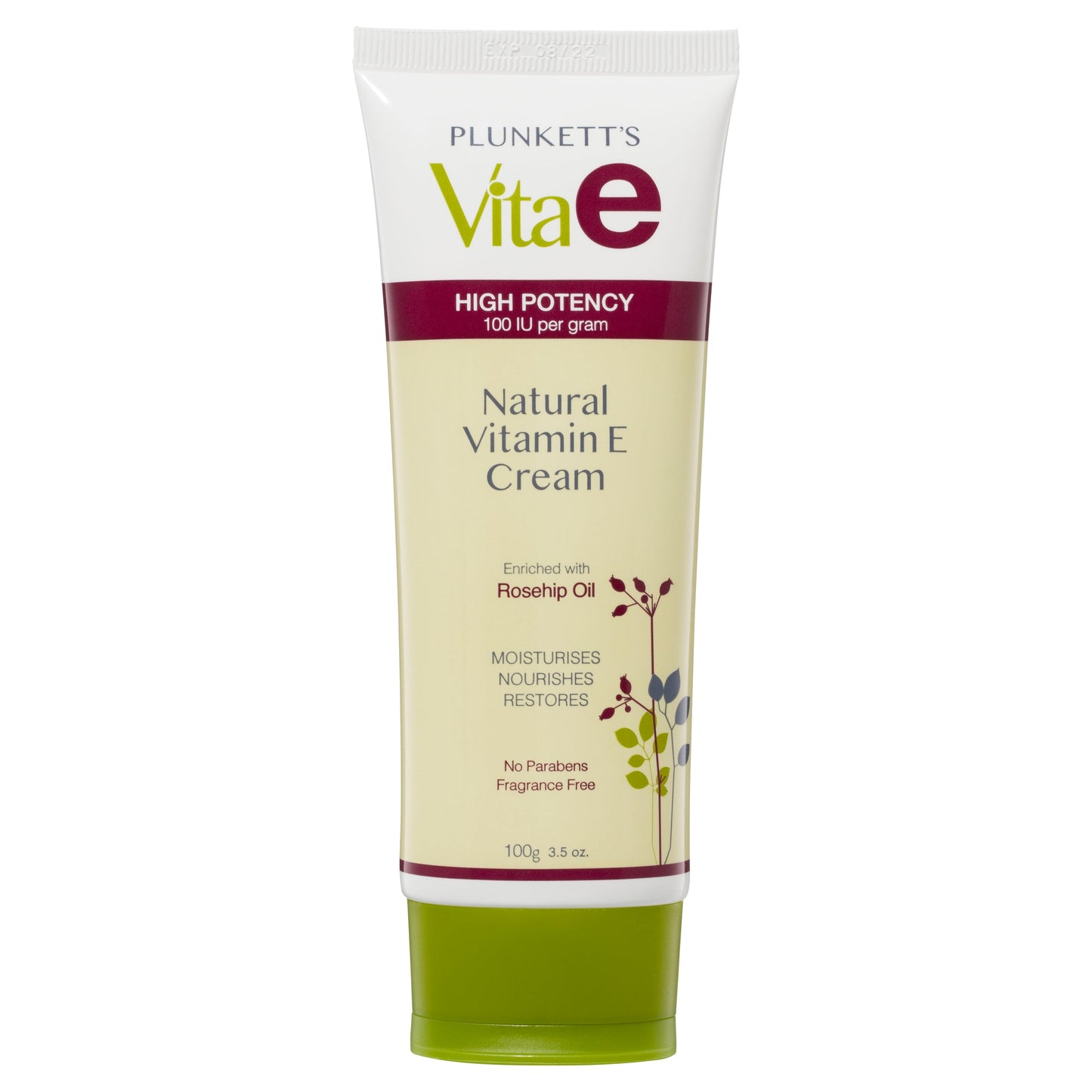 Plunkett's Vita E Natural Vitamin E Cream 100g - Cutprice Online