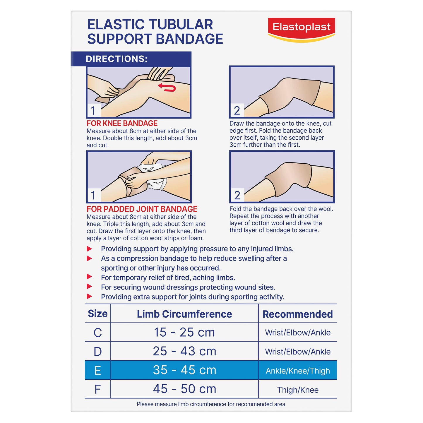 Elastoplast 2227 Elastic Tubular Support Bandage Size E - Cutprice Online