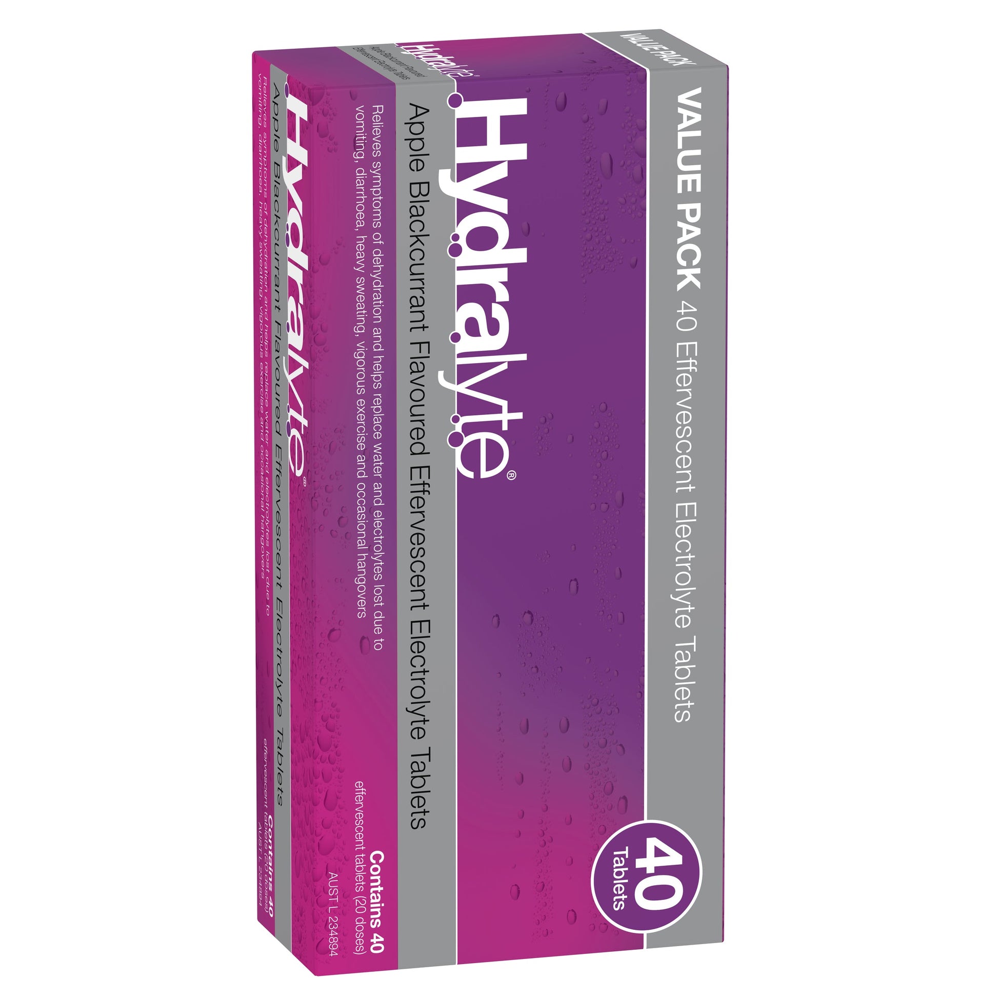 Hydralyte Apple Blackcurrant Effervescent Electrolyte Tablets 40 Pack - Cutprice Online