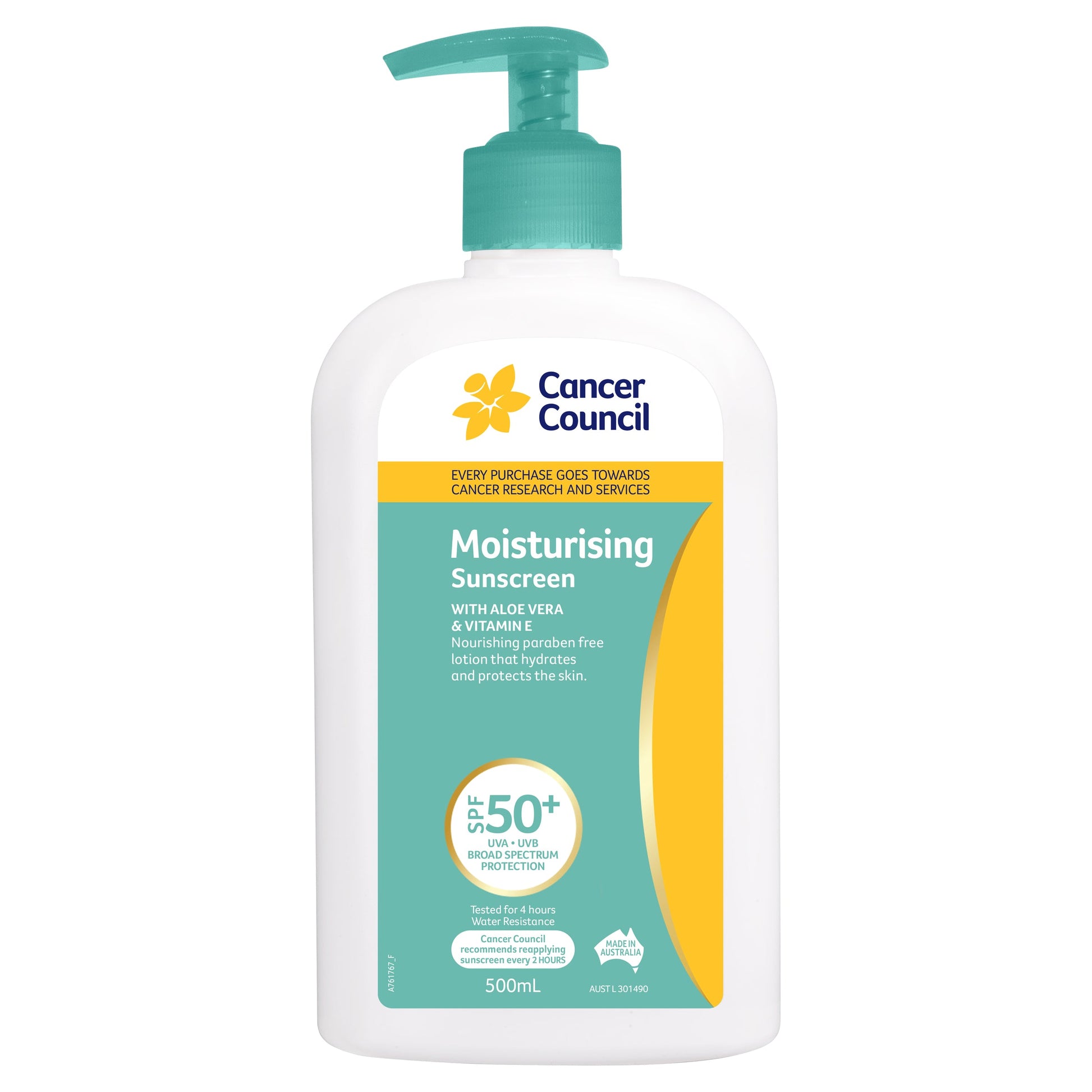 Cancer Council Moisturising 50+ Pump 500ml - Cutprice Online