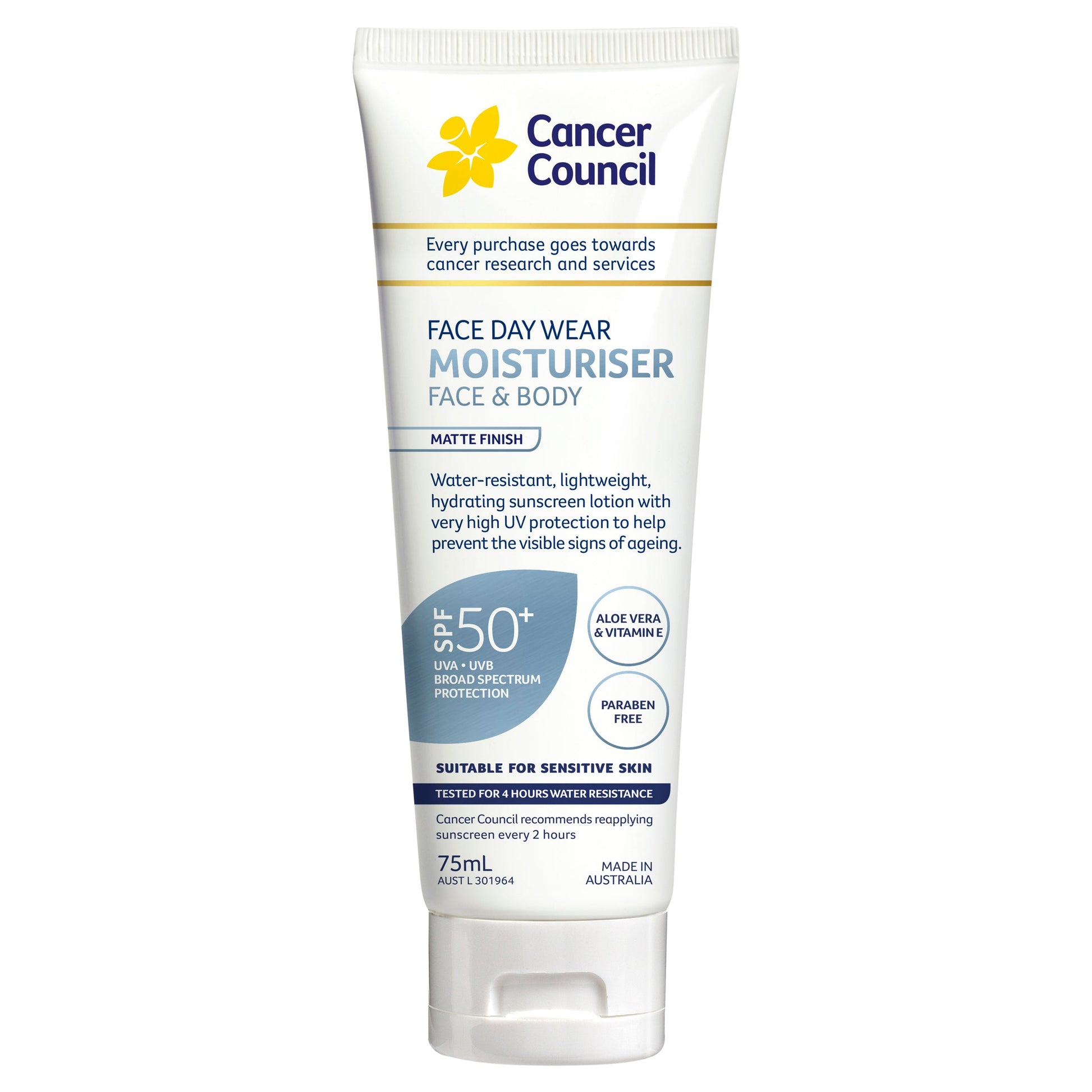 Cancer Council Face Day Wear Moisturiser Matte Finish SPF50 75ml - Cutprice Online