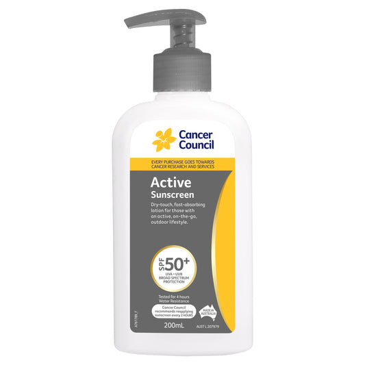 Cancer Council SPF 50+ Active 200ml Pump - Cutprice Online