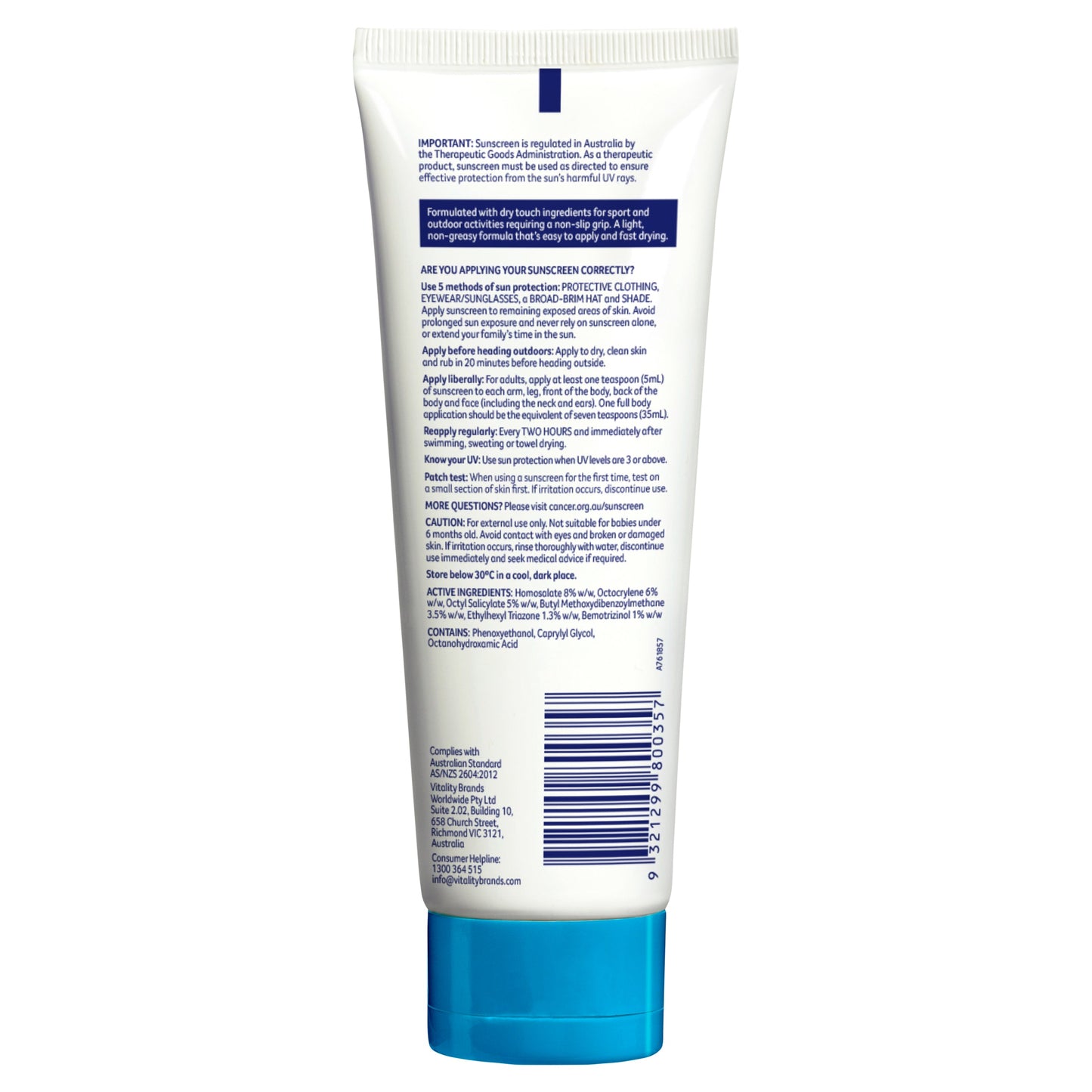 Cancer Council Sport Dry Touch Sweat Resistant SPF50+ 110ml - Cutprice Online