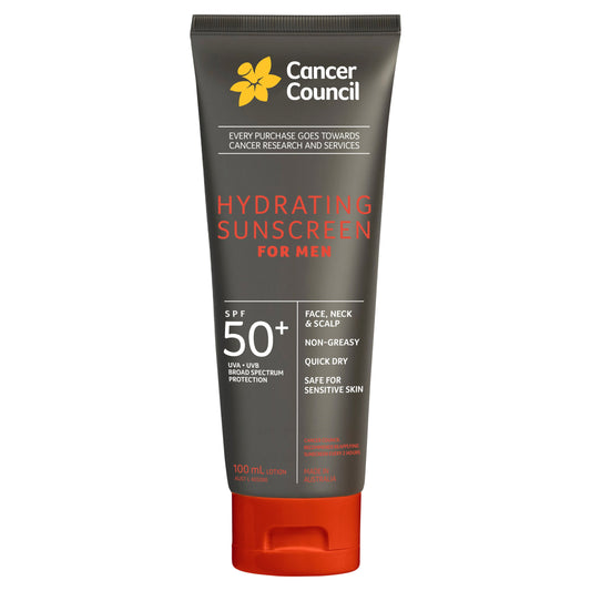 Cancer Council Hydrating Sunscreen for Men SPF50+ 100ml - Cutprice Online