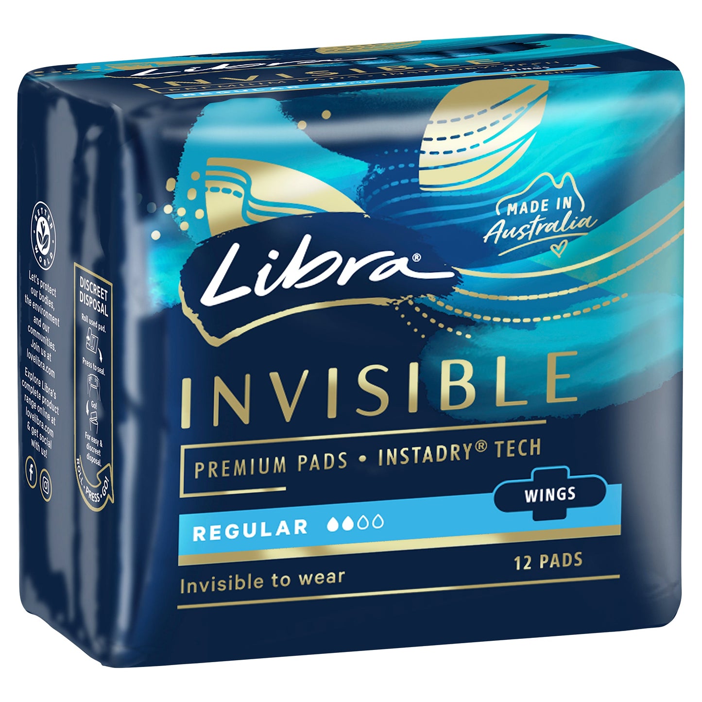 Libra Pads Invisible Body Fit with Wings Regular 12 - Cutprice Online