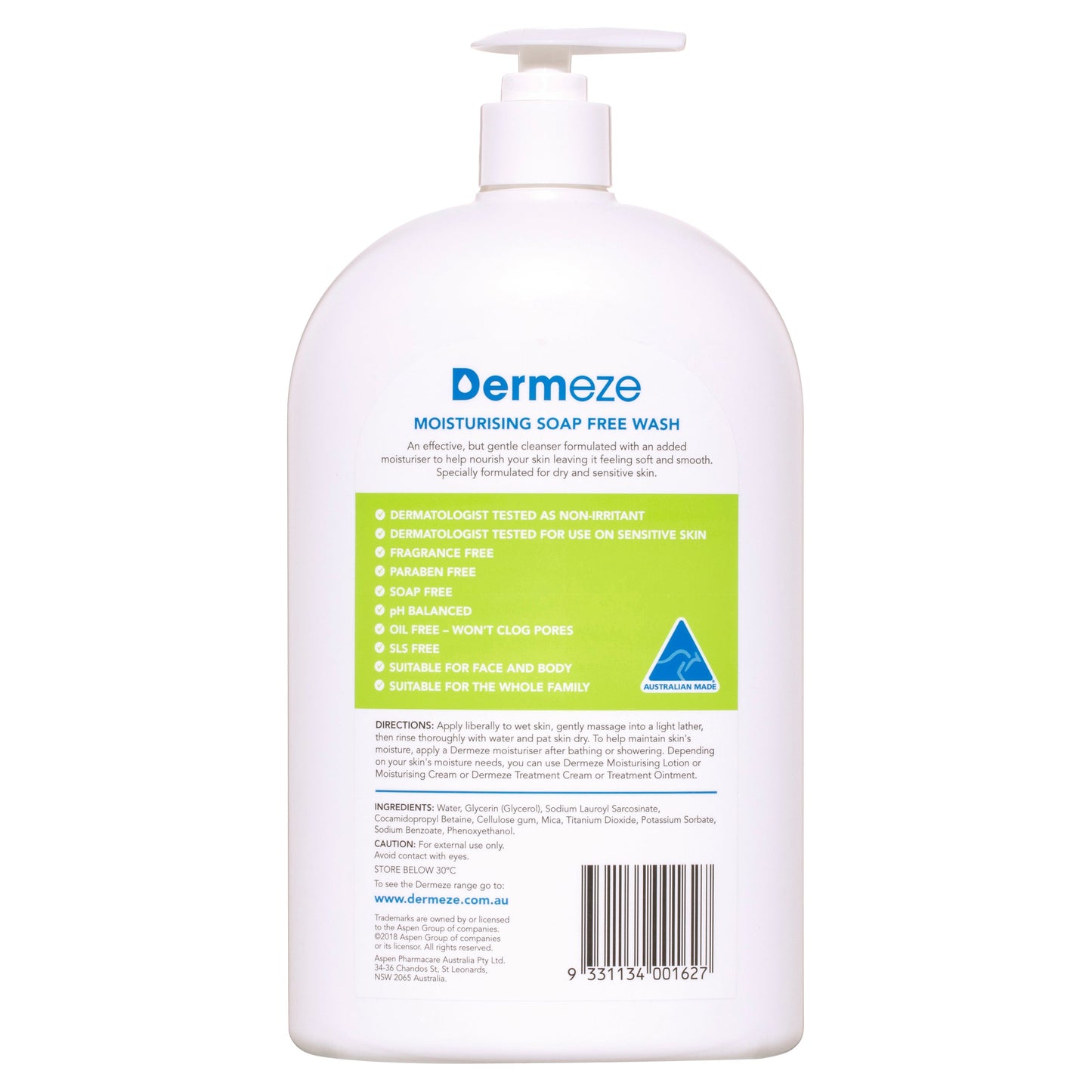 Dermeze Moisturising Soap Free Wash 1L - Cutprice Online