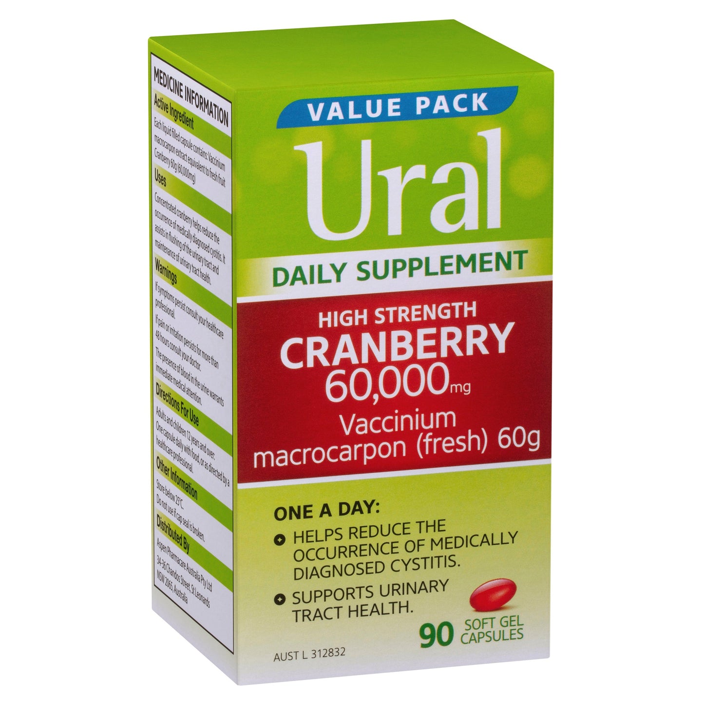 Ural Cranberry Daily 90 Capsules - Cutprice Online