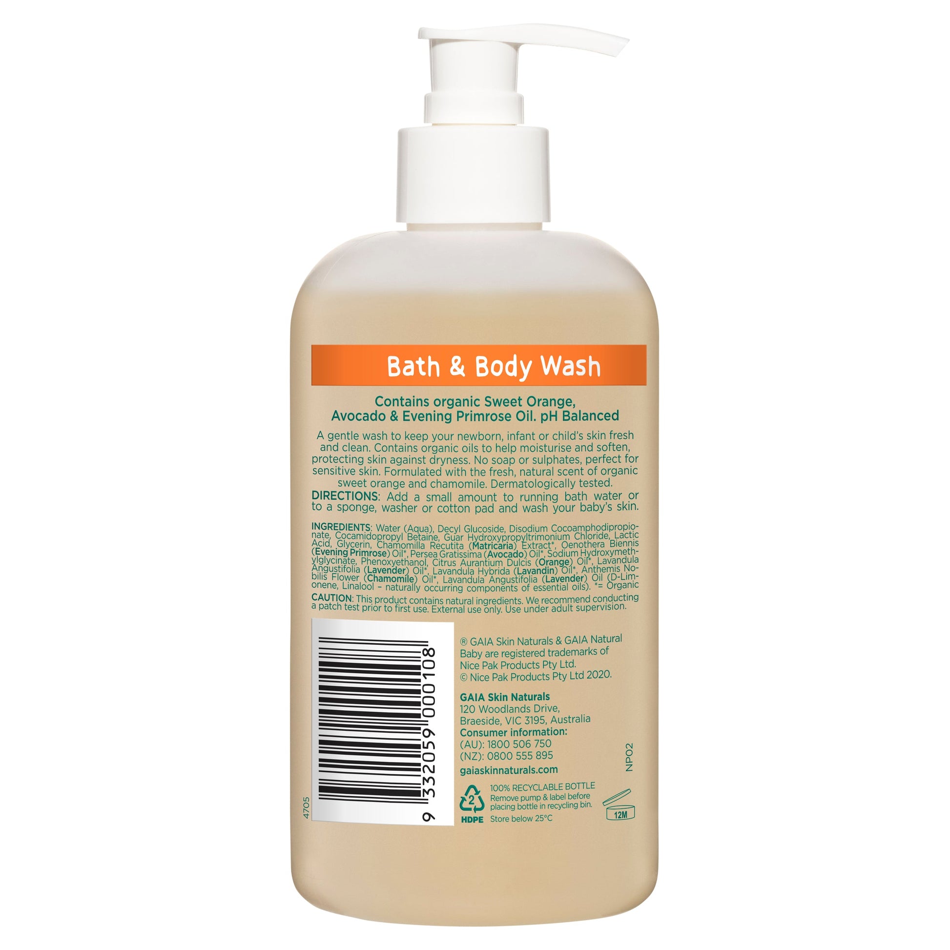 GAIA Baby Bath & Body Wash 500ml - Cutprice Online