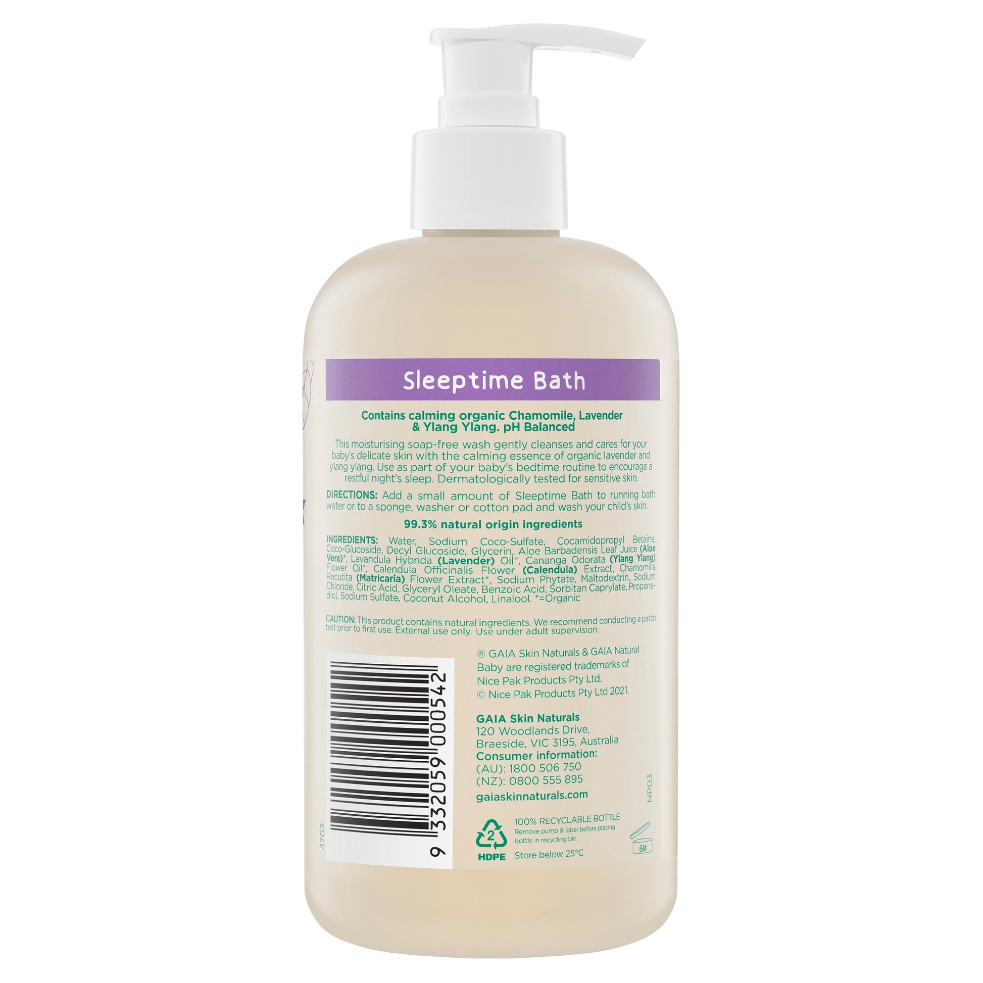 GAIA Natural Baby Sleeptime Bath 500mL - Cutprice Online
