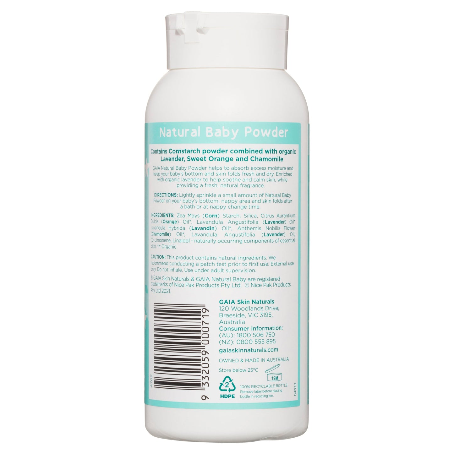 GAIA Natural Baby Powder 200g - Cutprice Online