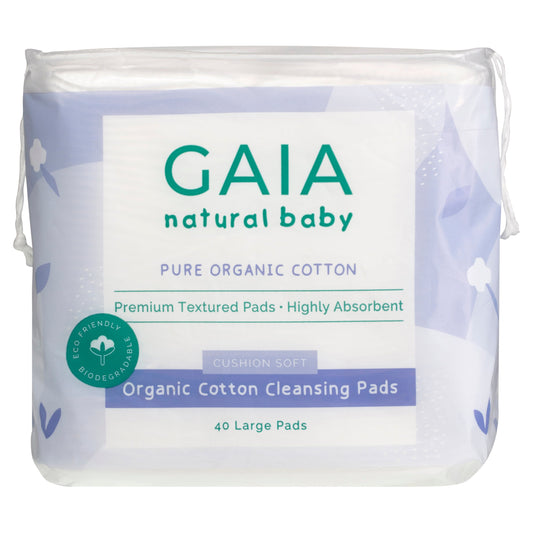 GAIA Natural Baby Organic Cotton Cleansing Pads 40PK - Cutprice Online
