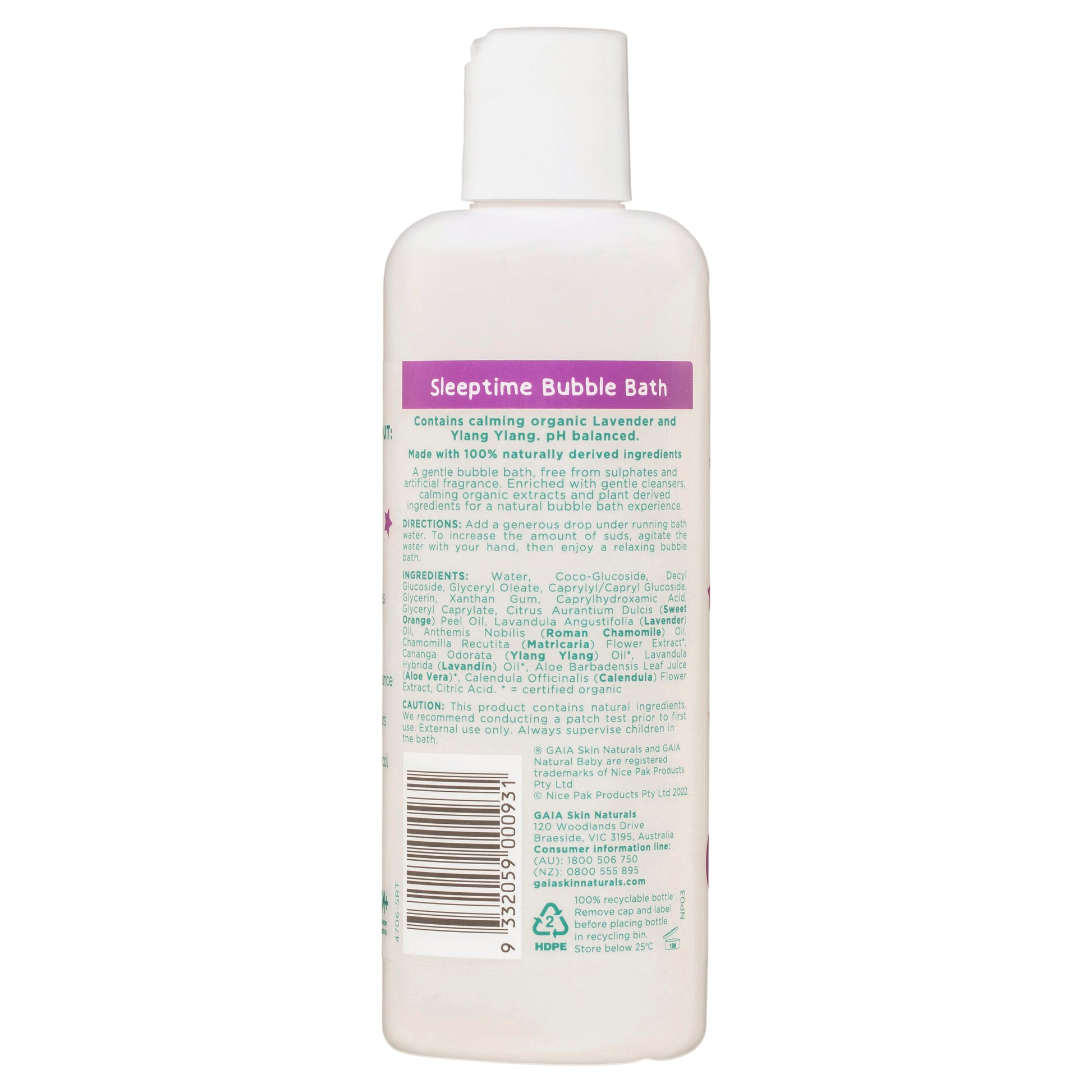 GAIA Natural Baby Sleeptime Bubble Bath 250ml - Cutprice Online