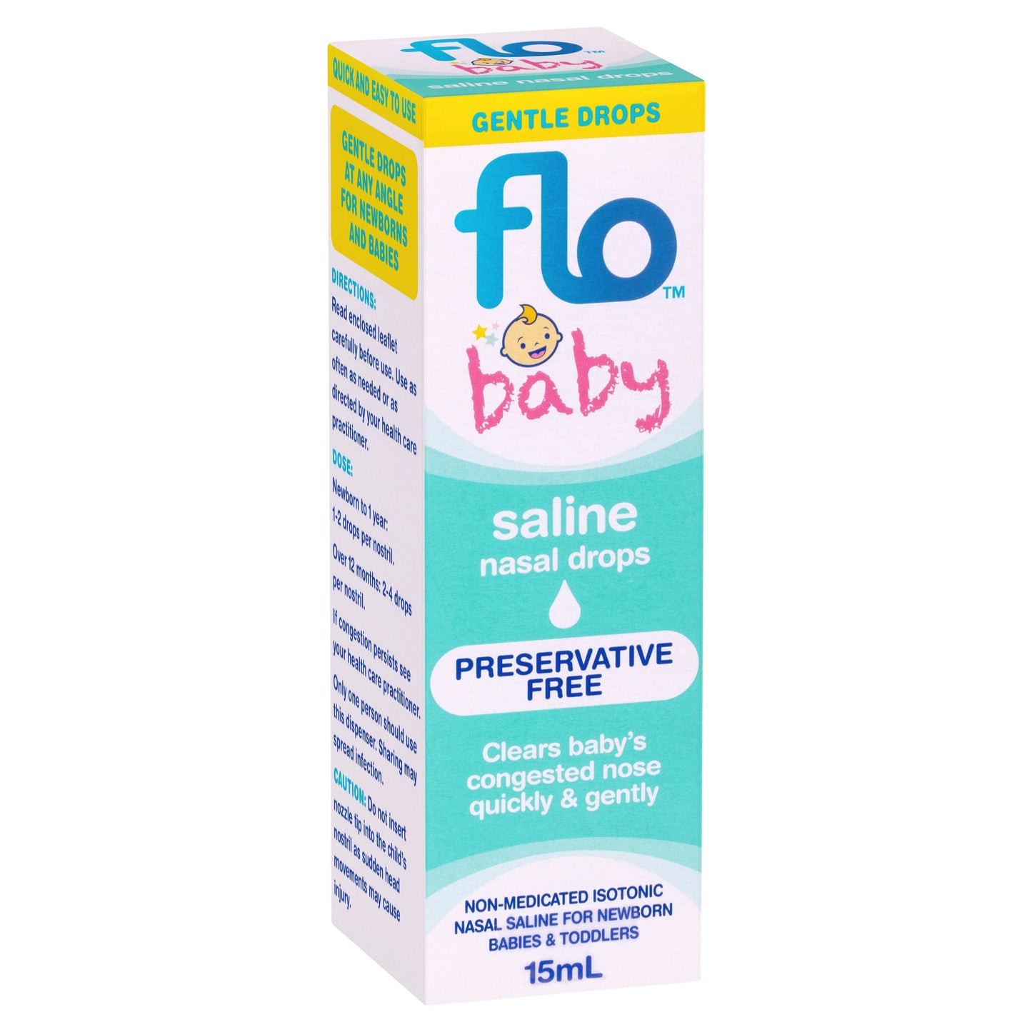 FLO Baby Saline + Nasal Drops 15ml - Cutprice Online