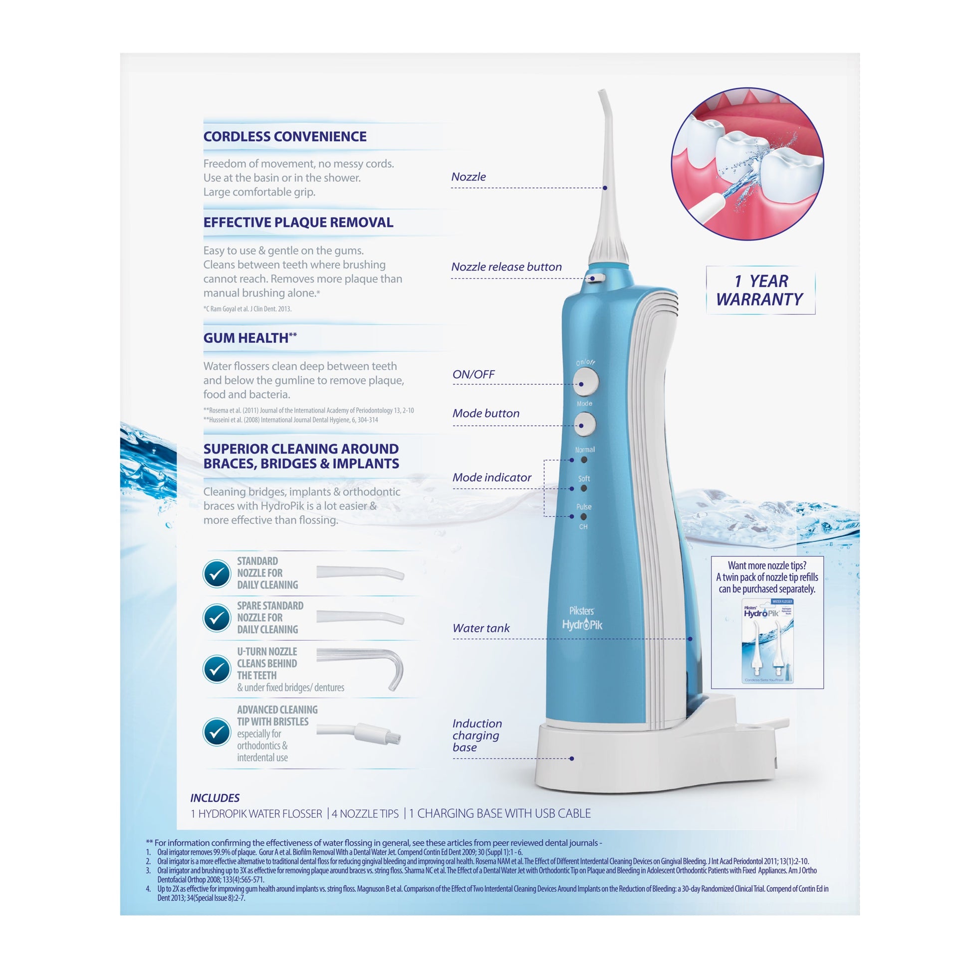 Piksters HydroPik Water Flosser Cordless - Cutprice Online