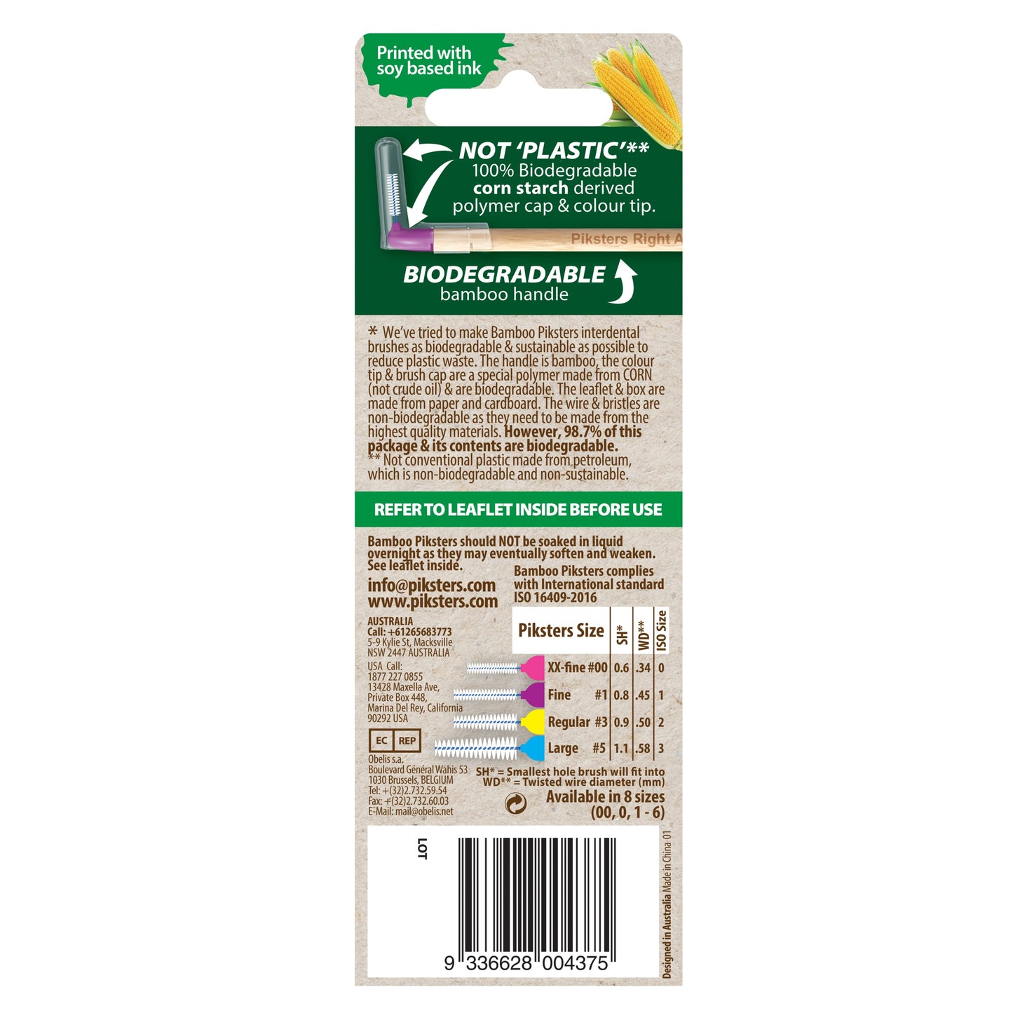 Piksters Bamboo Inter Brush Right Angle 6 Pack Size 1 - Cutprice Online