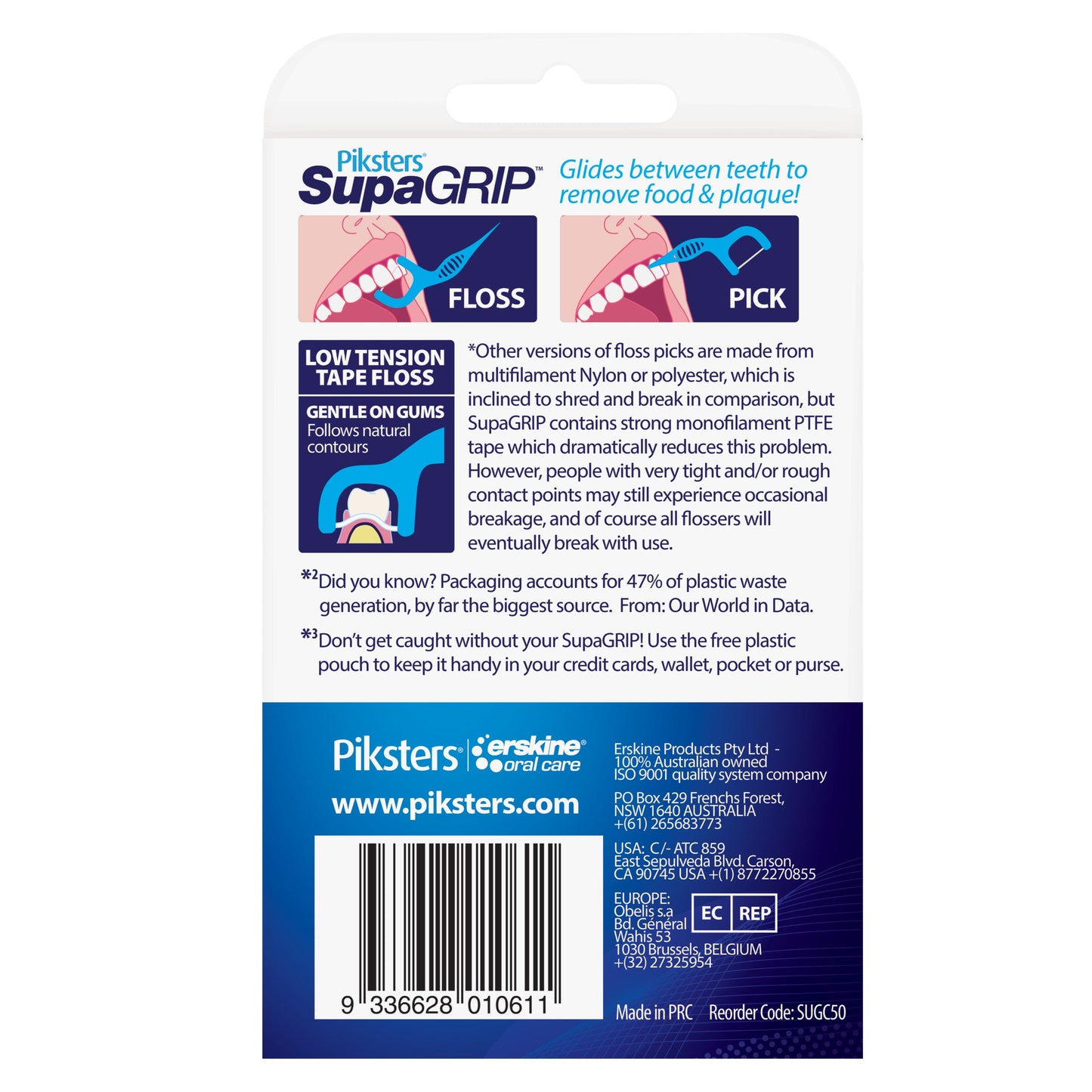 PIKSTERS SUPA GRIP FLOSS PICKS 50 - Cutprice Online