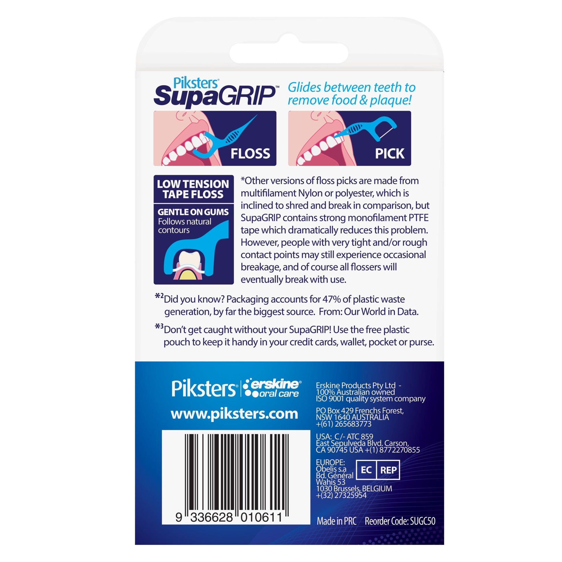 PIKSTERS SUPA GRIP FLOSS PICKS 50 - Cutprice Online