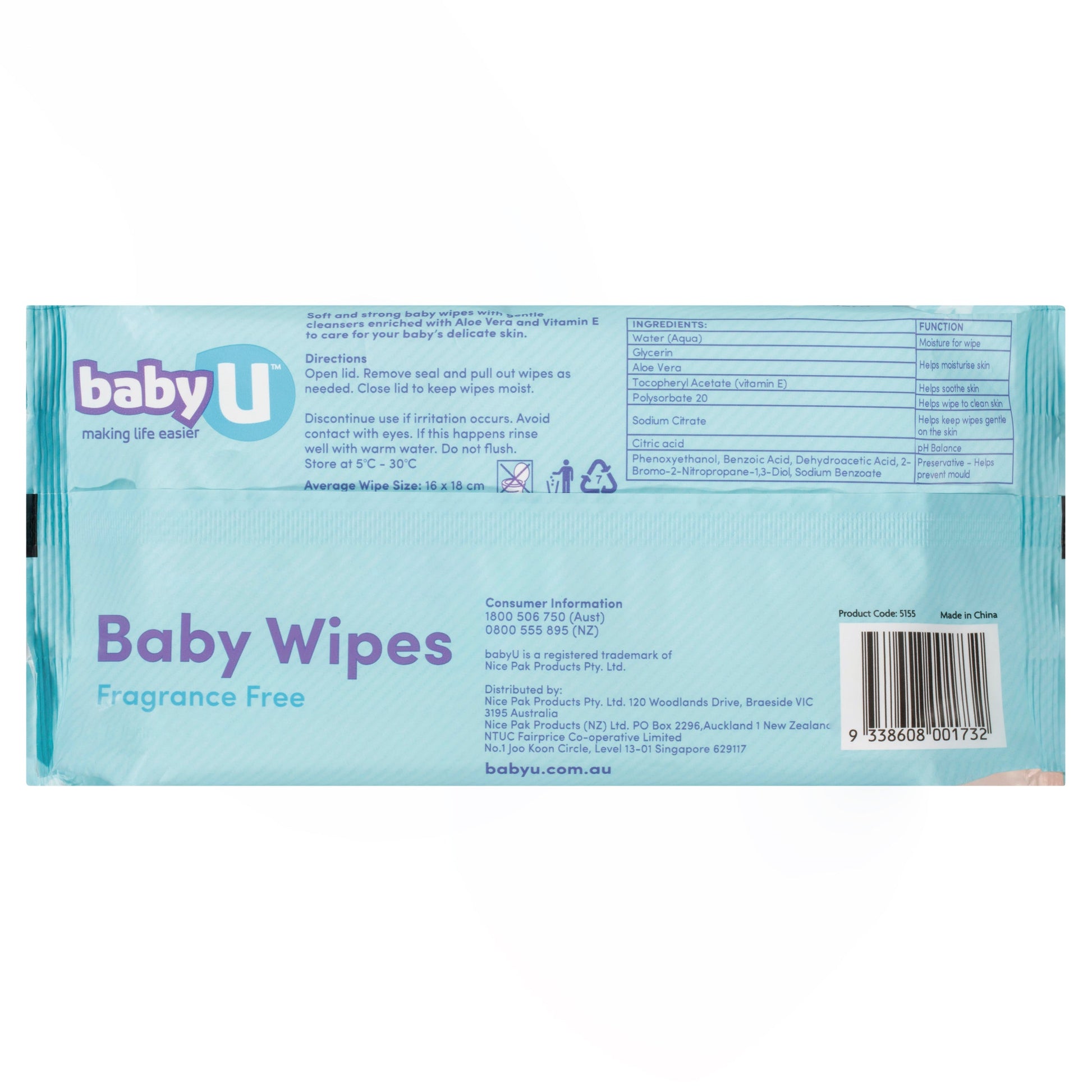 Baby U Baby Wipes Fragrance Free 80 - Cutprice Online