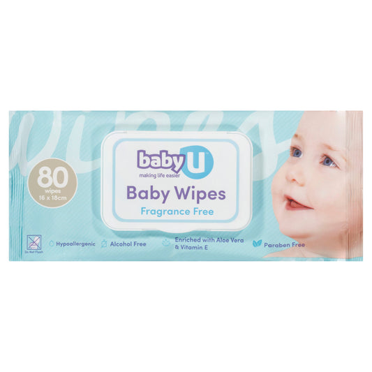 Baby U Baby Wipes Fragrance Free 80 - Cutprice Online
