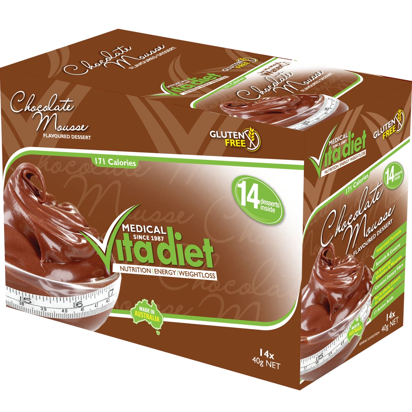 VITA DIET Chocolate Mousse DESSERT 14 Pack - Cutprice Online