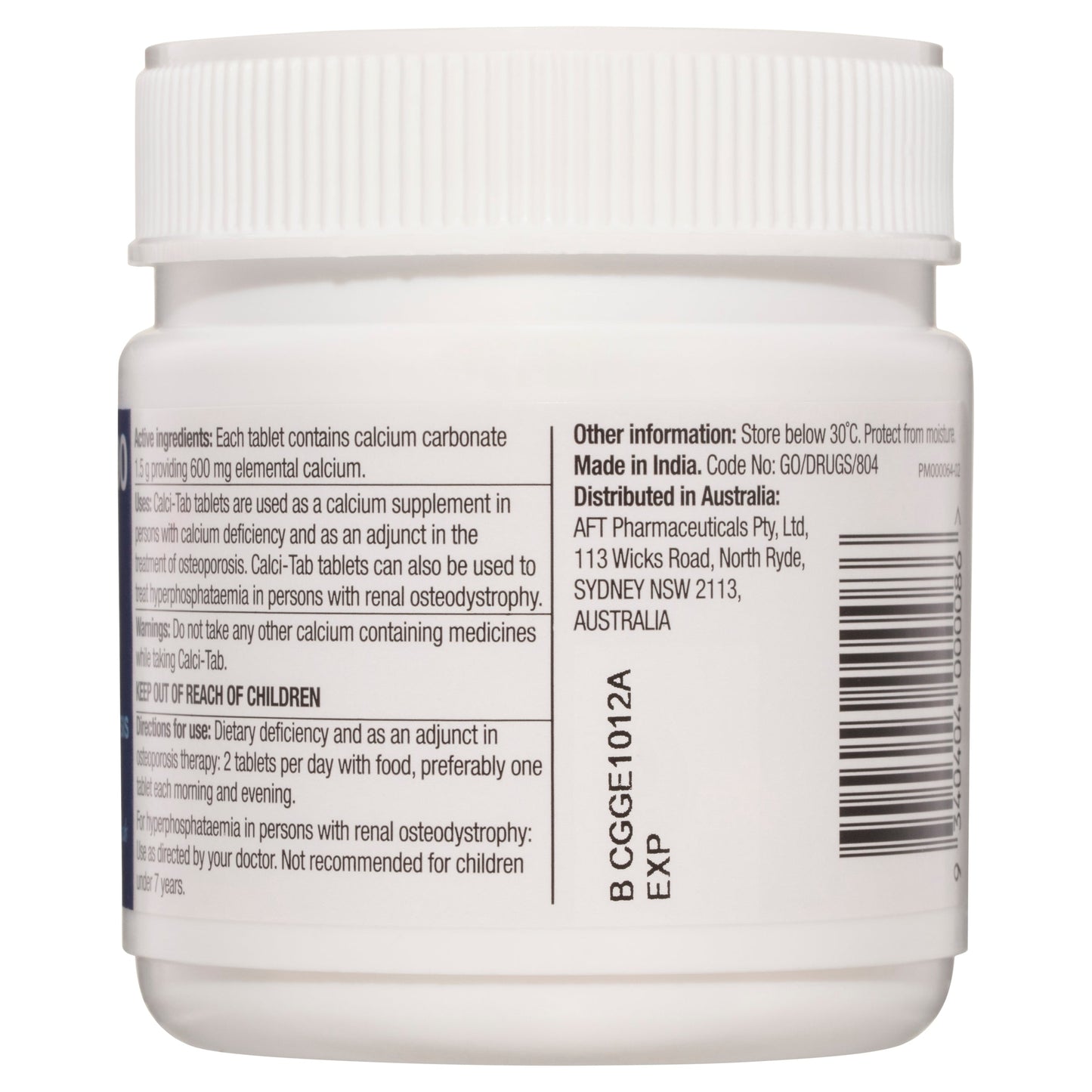 Calci 600mg 120 Tablets - Cutprice Online