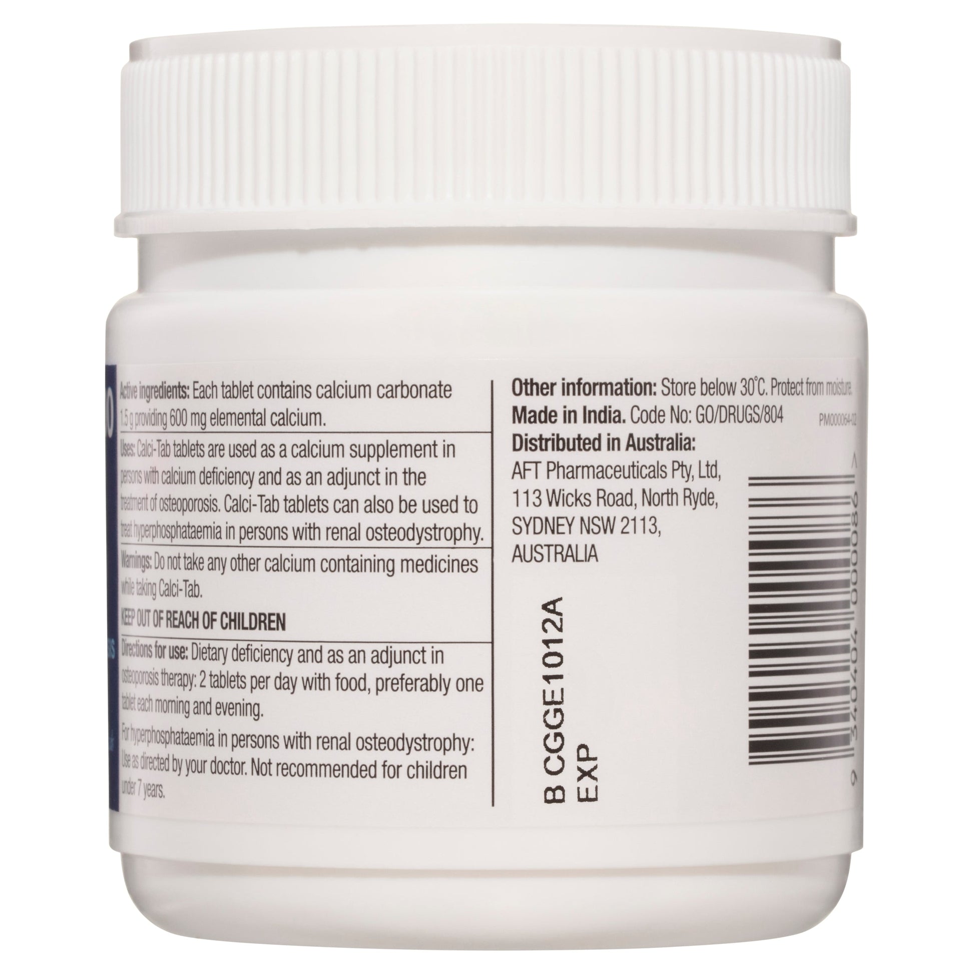 Calci 600mg 120 Tablets - Cutprice Online