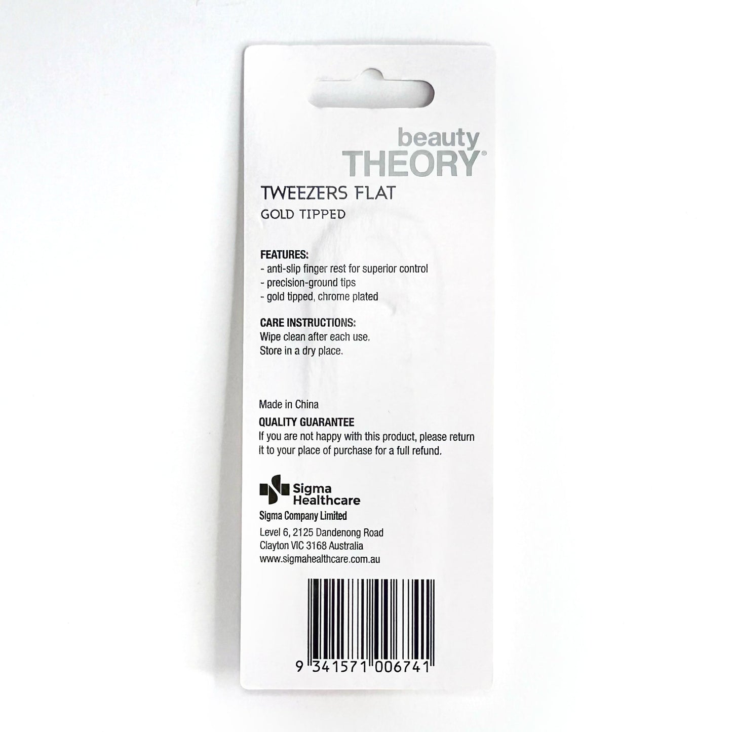 Beauty Theory Tweezers - Gold Tipped Flat - Cutprice Online