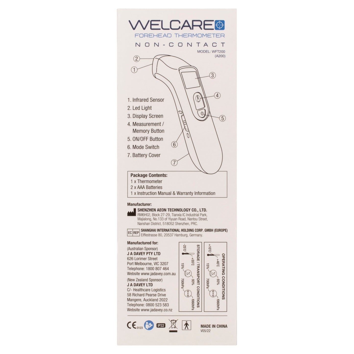 Welcare FOREHEAD 2IN1 Digital Thermometer WFT200 - Cutprice Online