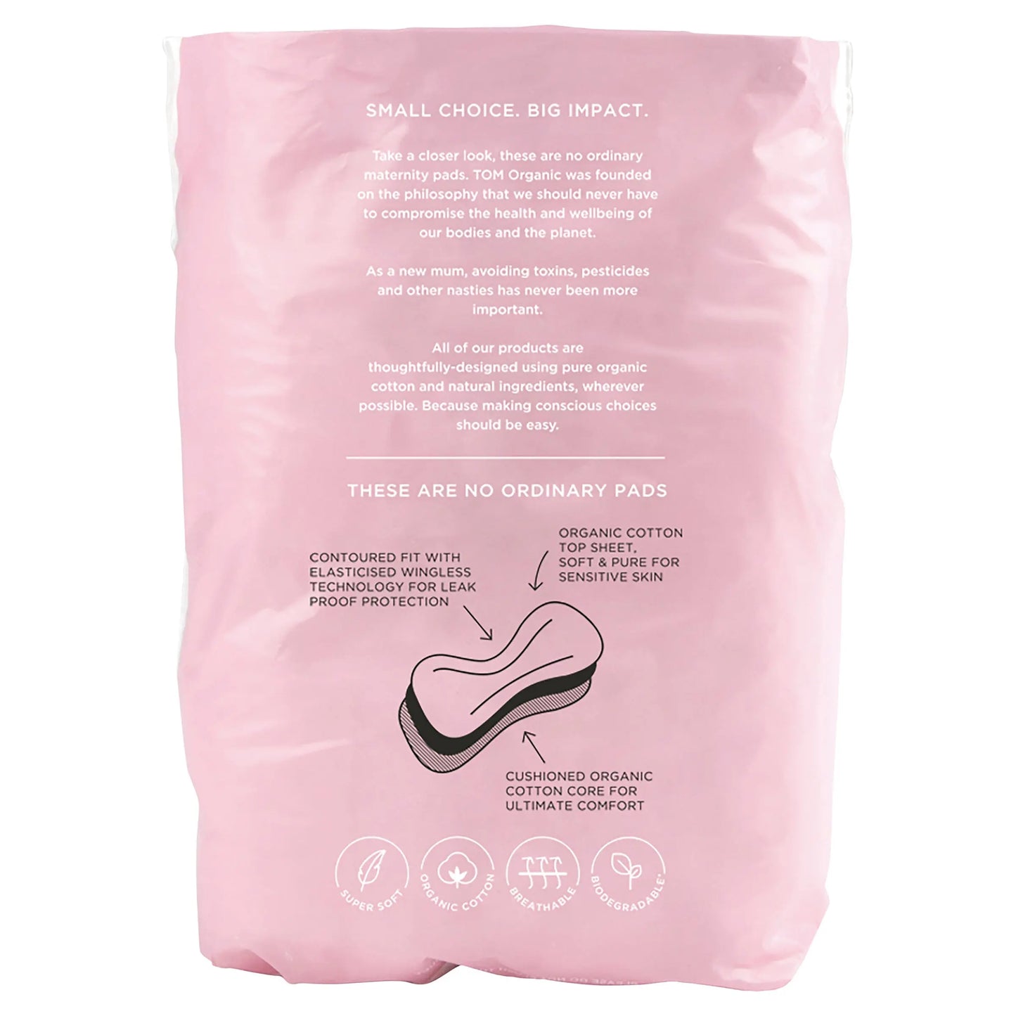 TOM ORGANIC Maternity Pads Ultra Absorbent For Post Birth 12 TOM ORGANIC