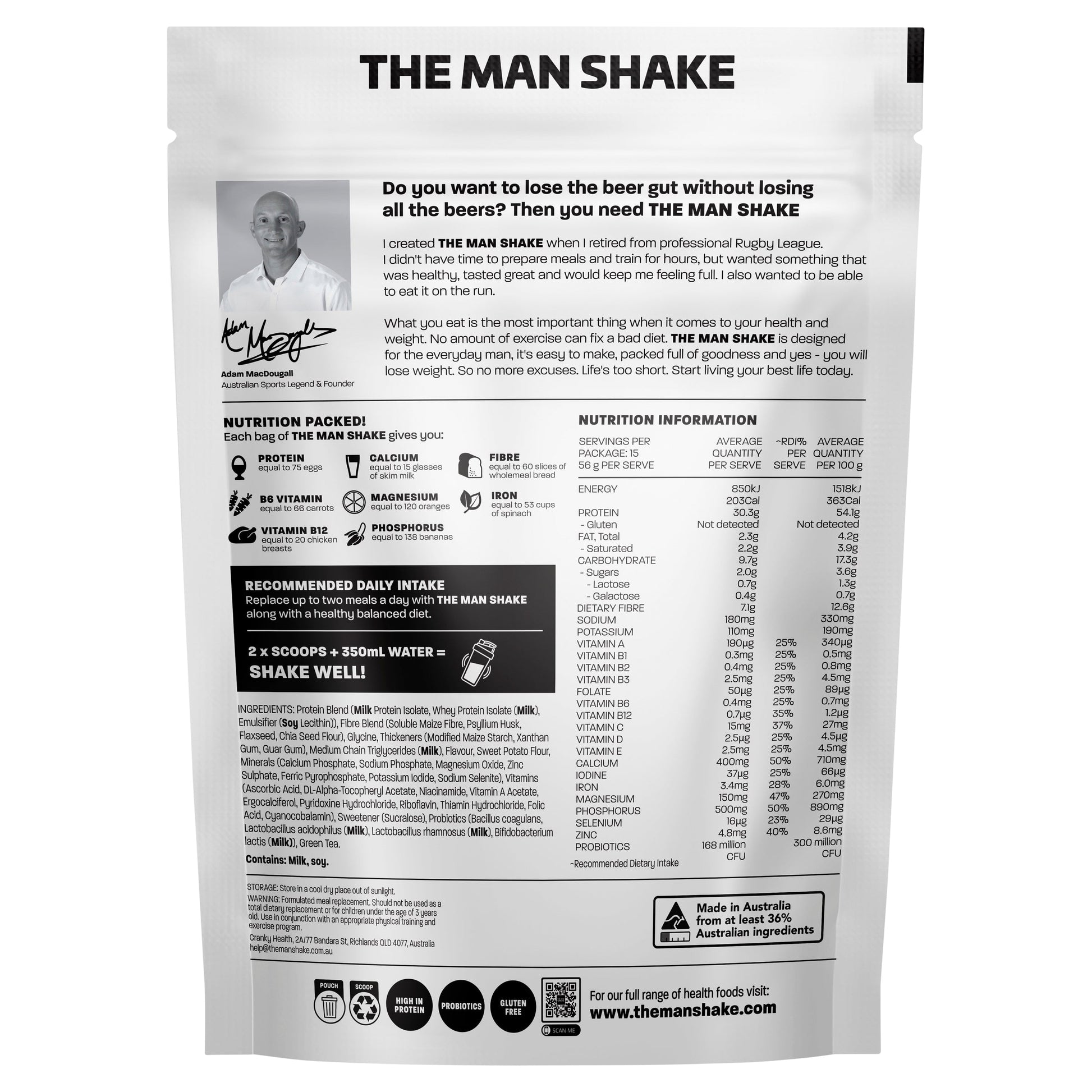 The Man Shake Vanilla 840g - Cutprice Online