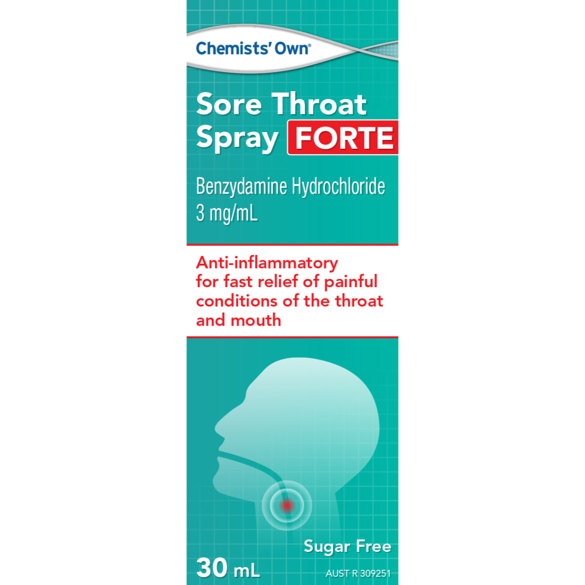 Chemists’ Own Sore Throat Spray Forte 30ml (Similar to Difflam) - Cutprice Online