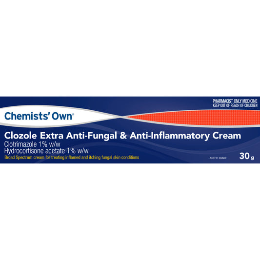 Chemists' Own Clozole Extra Anti-Fungal & Anti-Inflammatory Cream 30g - Cutprice Online
