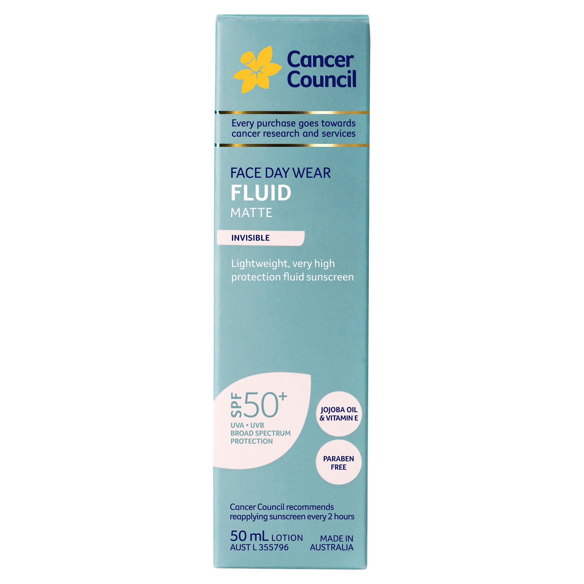 Cancer Council SPF 50+ Day Wear Face Fluid Matte Invisible 50ml - Cutprice Online