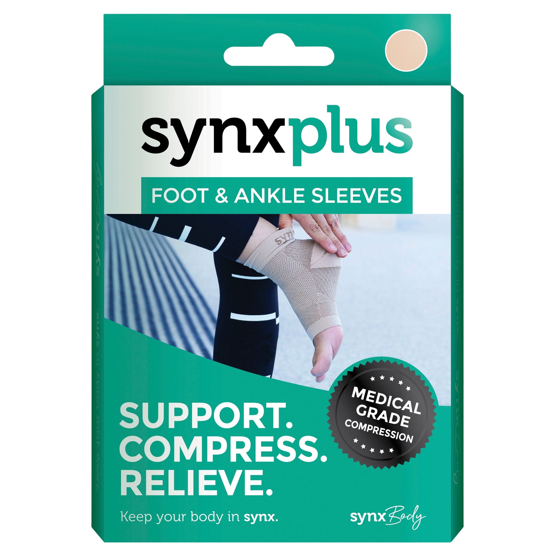 SYNXPLUS FOOT&ANKLE COMPRESSION NUDE Large