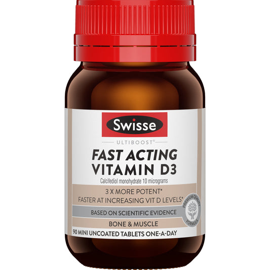 SWISSE Ultiboost Fast Acting Vitamin D3 90 Mini Tablets - Cutprice Online