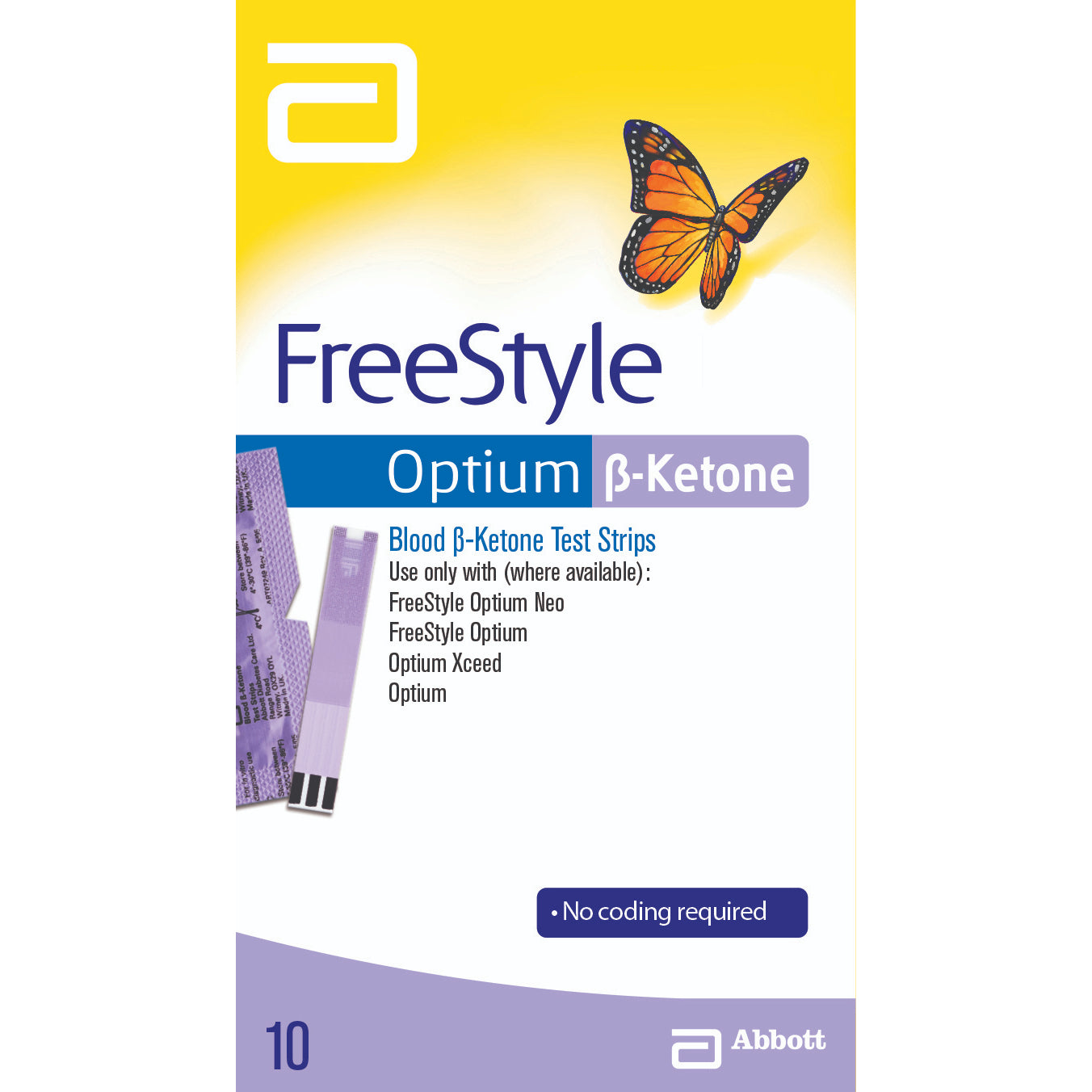 Abbott Freestyle Optium Blood Beta-ketone Test Strips 10 Strips - Cutprice Online